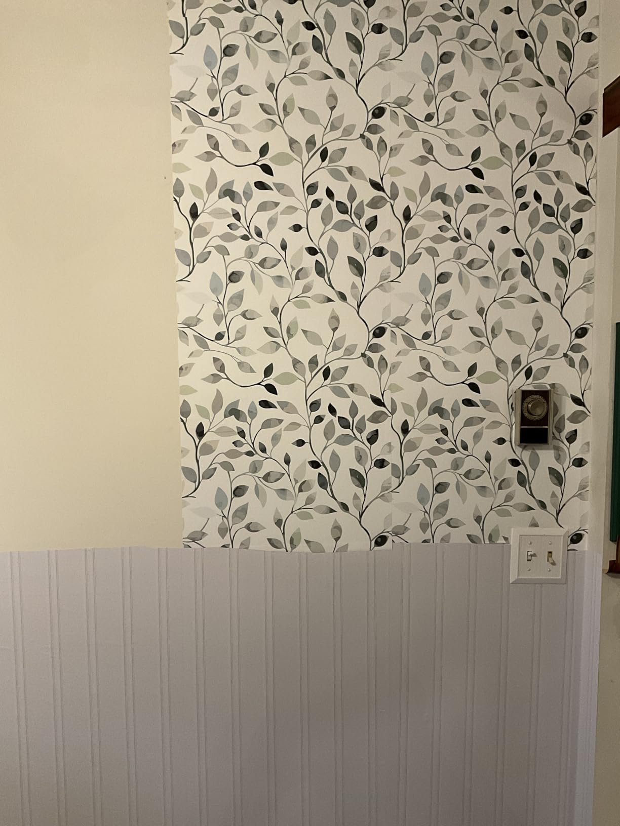 ReWallpaper Faux Beadboard Wallpaper Peel and Stick Off White Contact Paper customer photo 1