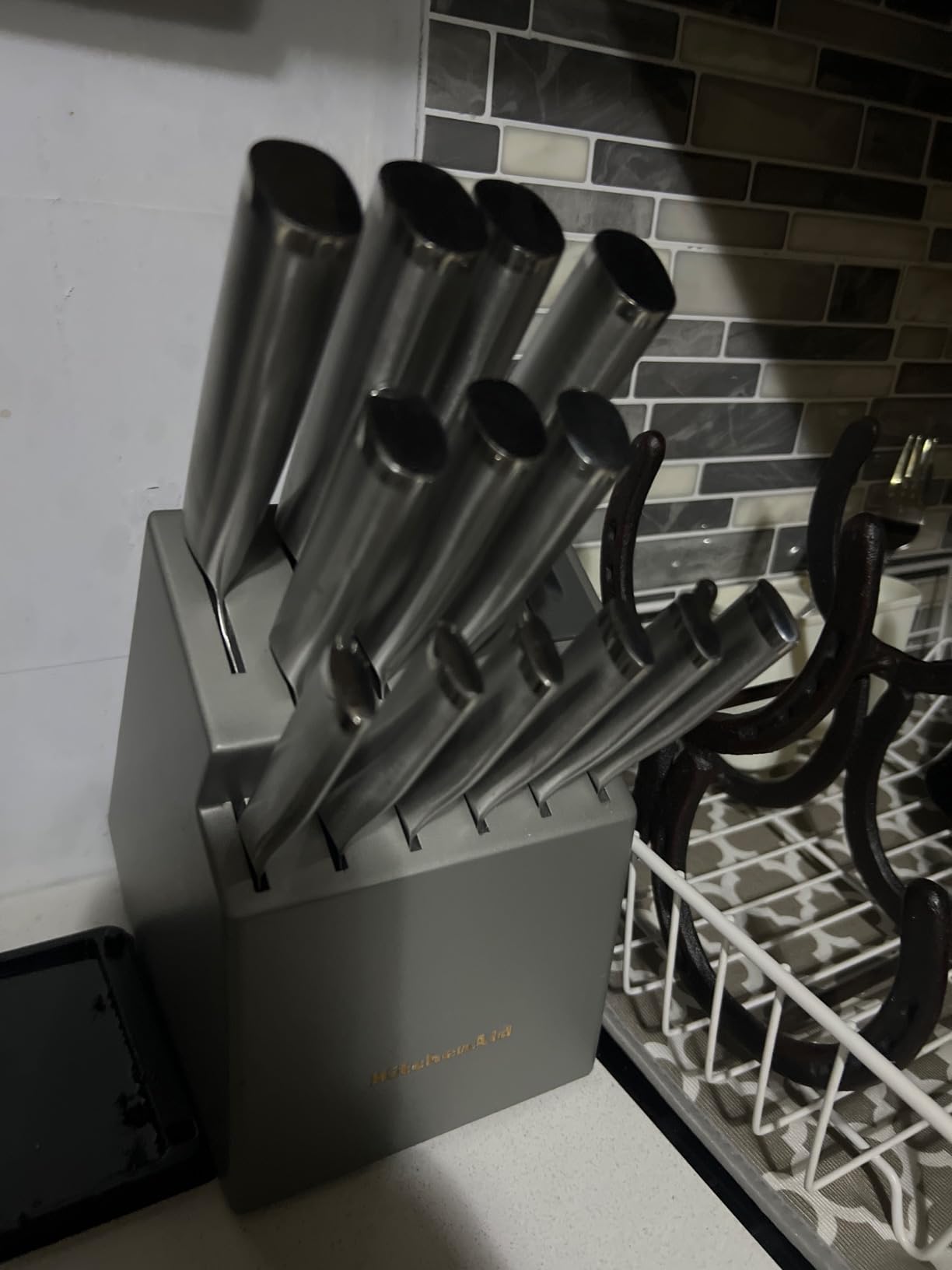 KitchenAid Gourmet Knife Block Set with Built-in Sharpener, 15-Piece, Stainless Steel customer photo 1