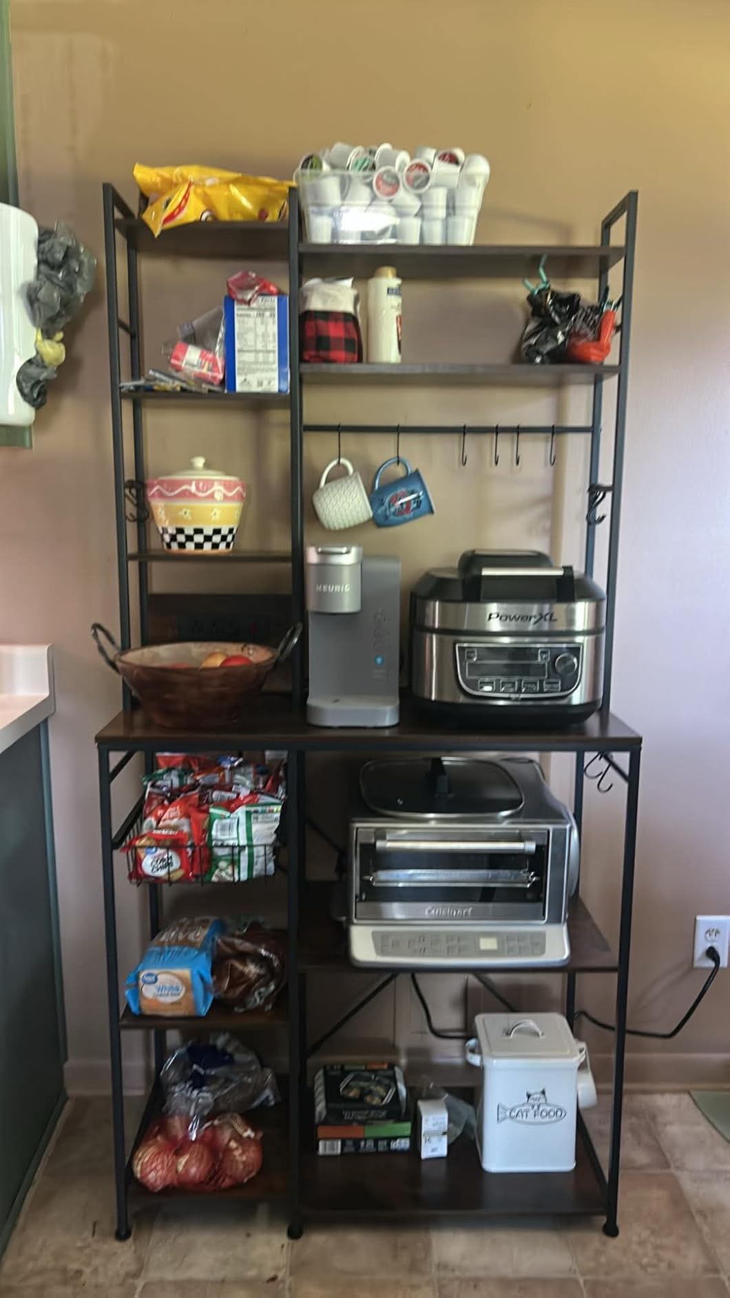 SNTD 6-Tier Bakers Rack with Power Outlets, 36 x 14.6 x 72 in, Rustic Brown customer photo 1
