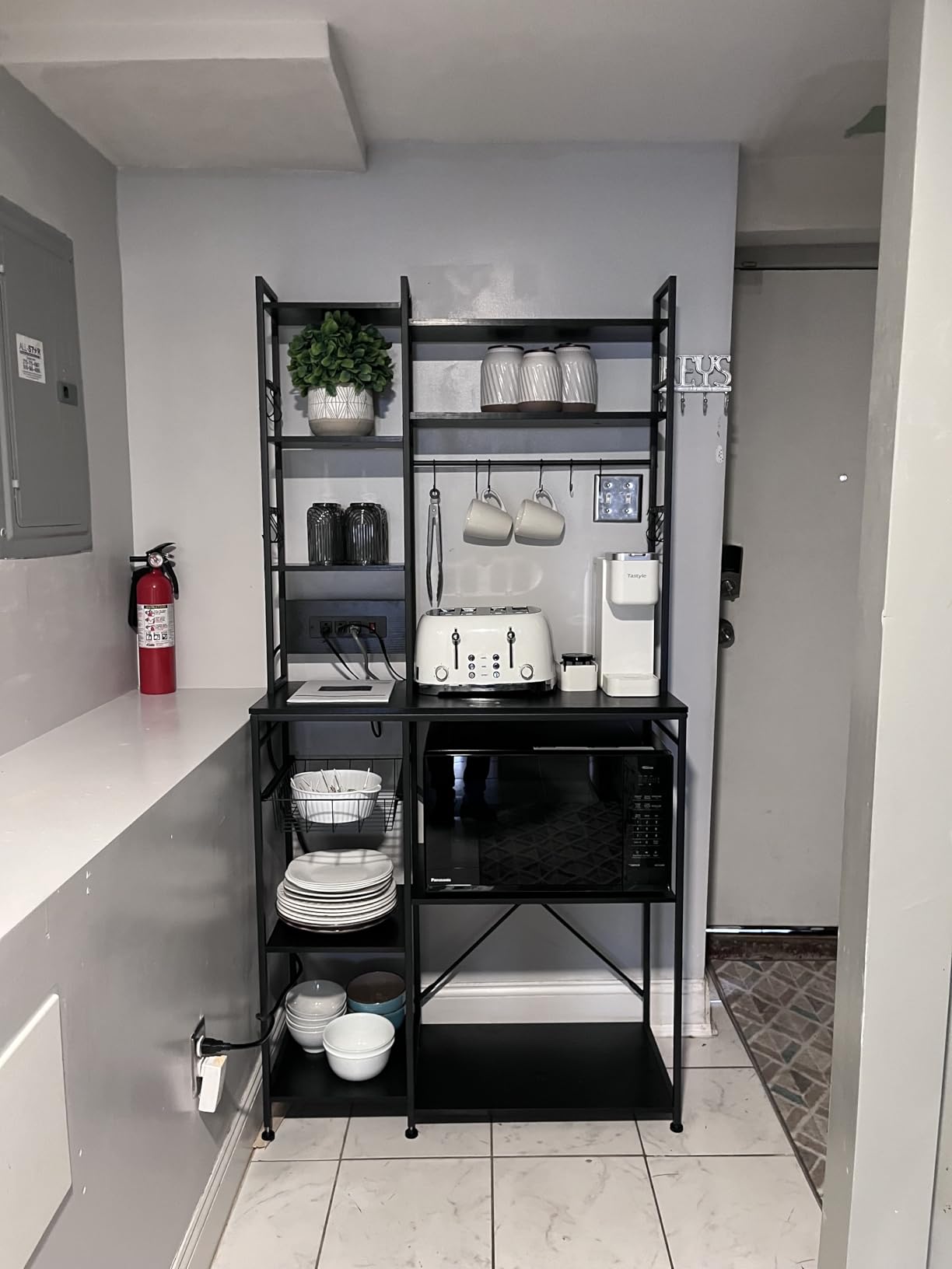 SNTD 6-Tier Bakers Rack with Power Outlets, 36 x 14.6 x 72 in, Rustic Brown customer photo 2