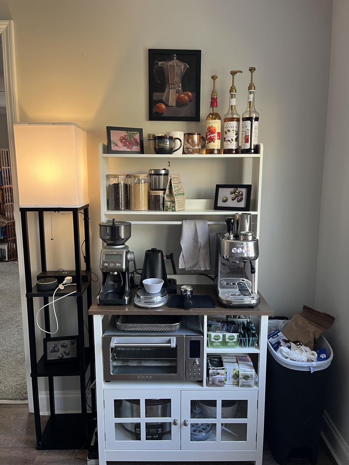 ChooChoo Farmhouse Bakers Rack with Power Outlets and Storage customer photo 1
