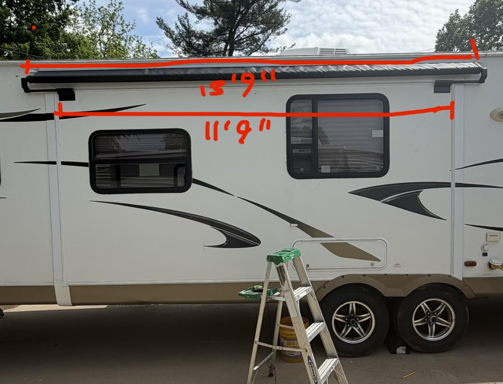 Dulepax RV Slide Out Awning Kit - Modular Camper Awning for RVs, 5th Wheels, Travel Trailers and Motorhomes, Black, 13'3'' (12'7'' Fabric) customer photo 1