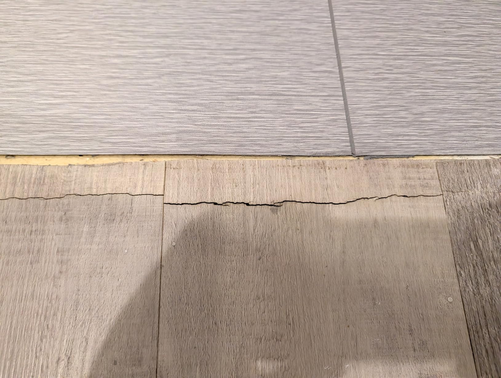 Floor Transition Strip for Carpet to Tile, Grey Wood, 4' x 1.57
