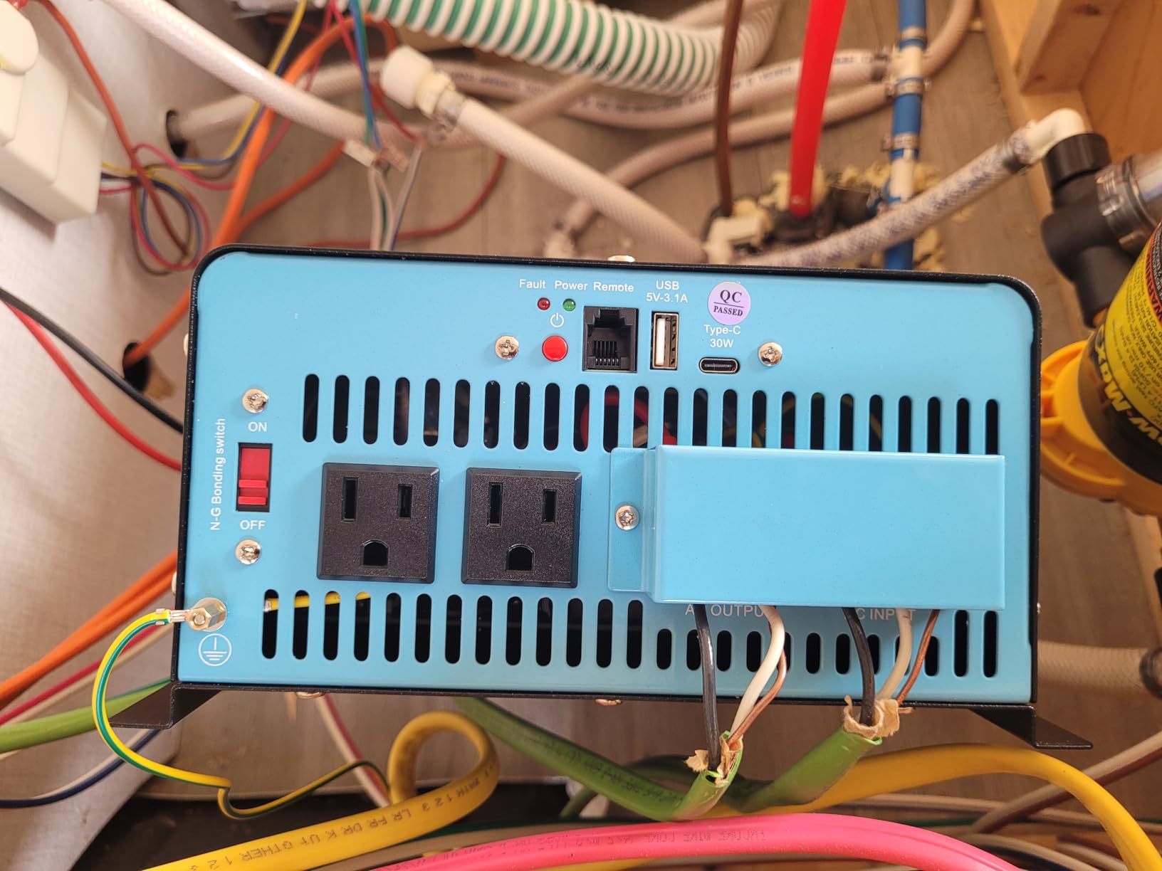 2500W Pure Sine Wave Power Inverter with Transfer Switch for RV, 5000W Peak | 12V DC to 120V AC Converter, Auto Switch to Shore Power, Remote LCD Controller, USB & Type-C,Inverter for Truck, Off-Grid Use customer photo 1