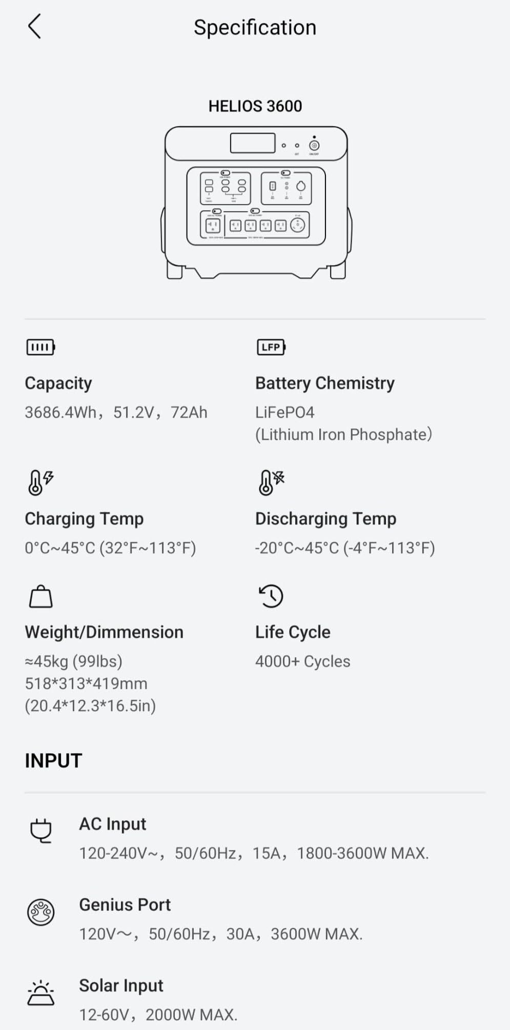 GROWATT HELIOS 3600 Portable Power Station with 400W Solar Panel | 3600Wh LFP Expandable to 240V/7200W AC Output, Up to 36kWh, Solar Electric Generator for Whole House Backup, RVs, Emergencies customer photo 2
