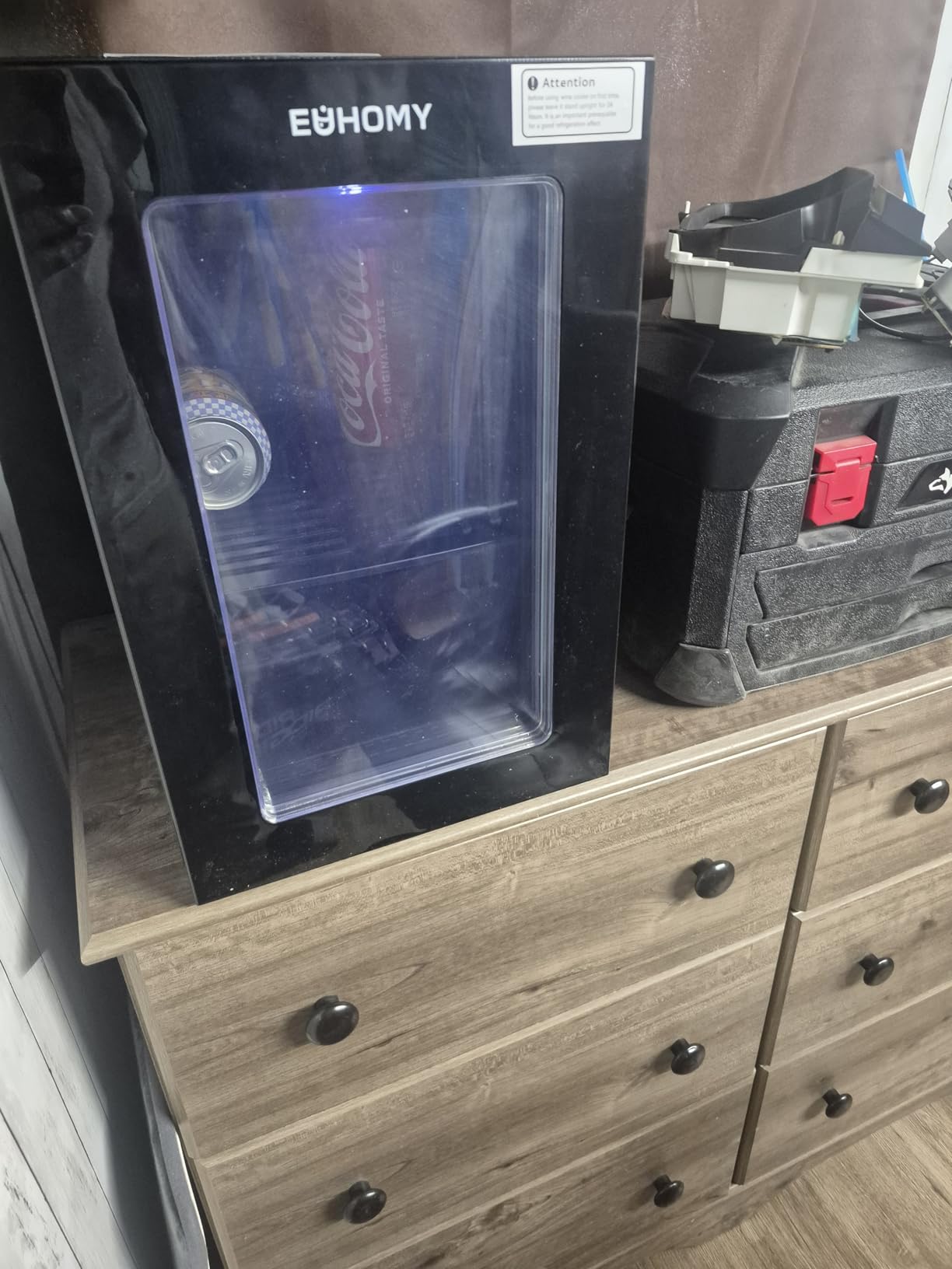 EUHOMY 24 Can Mini Fridge, 18L Beverage Refrigerator with Quiet Compressor customer photo 2