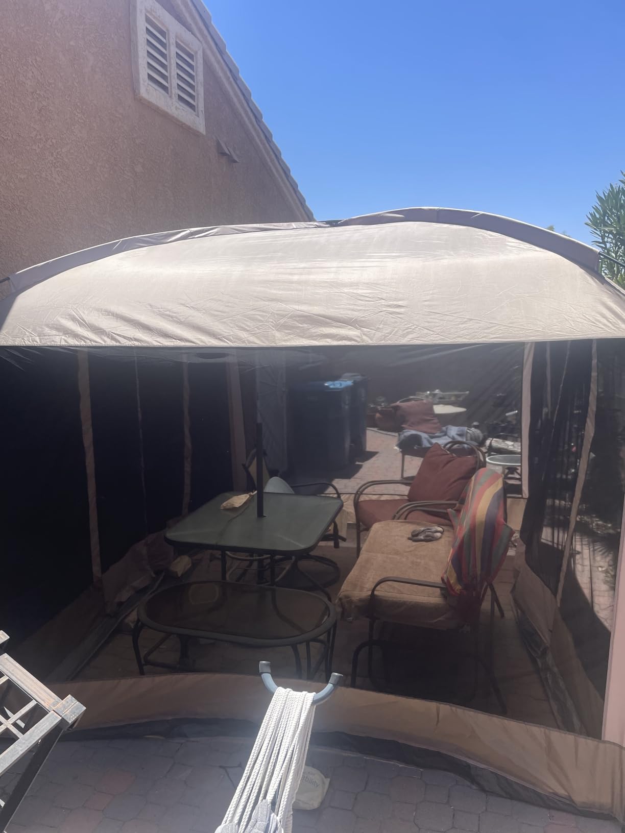 EVER ADVANCED Magnetic Screen House Room 11x9ft, Hands-Free Entry,Screenhouse with Sun Protection for Camping&Picnic, 11x9ftCamping Tent Canopy Shelter with Mesh, Brown customer photo 1