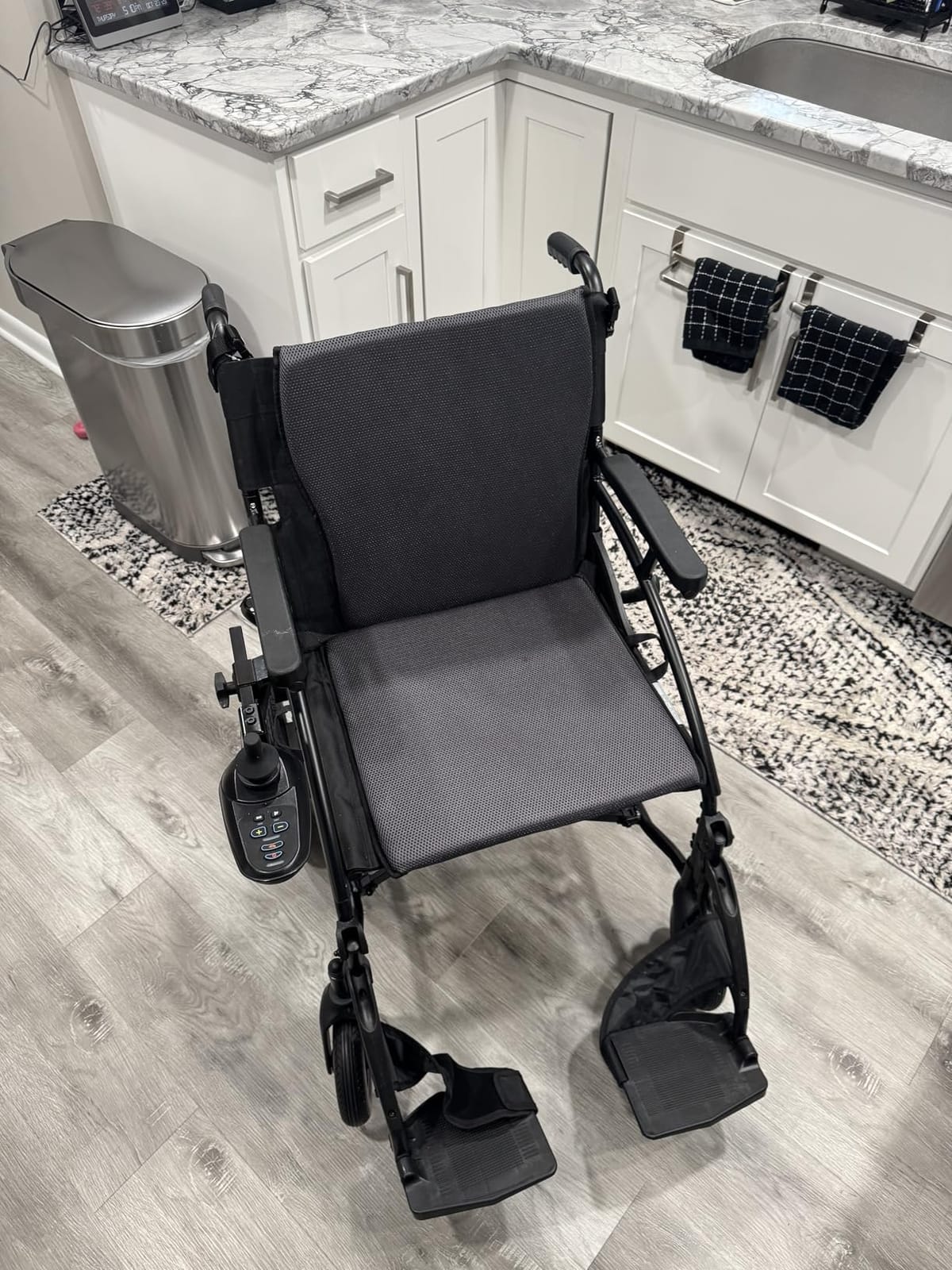 SLF30 Electric Wheelchair, Foldable Durable Motorized Wheelchairs for Adults with 19 Inch Seat and Supports Up to 300 lbs Airline Approved(36 Lbs, Grey) customer photo 2