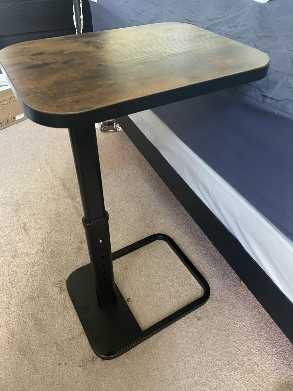 Kitstorack TV Tray Table, Adjustable Height & Flip-Top & Rounded Metal Corners, Snack Table for Couch, Sofa, Bed, Chair, Living Room, C Shaped End Side Table for Eating, Dinner or Laptop, Small Spaces customer photo 1
