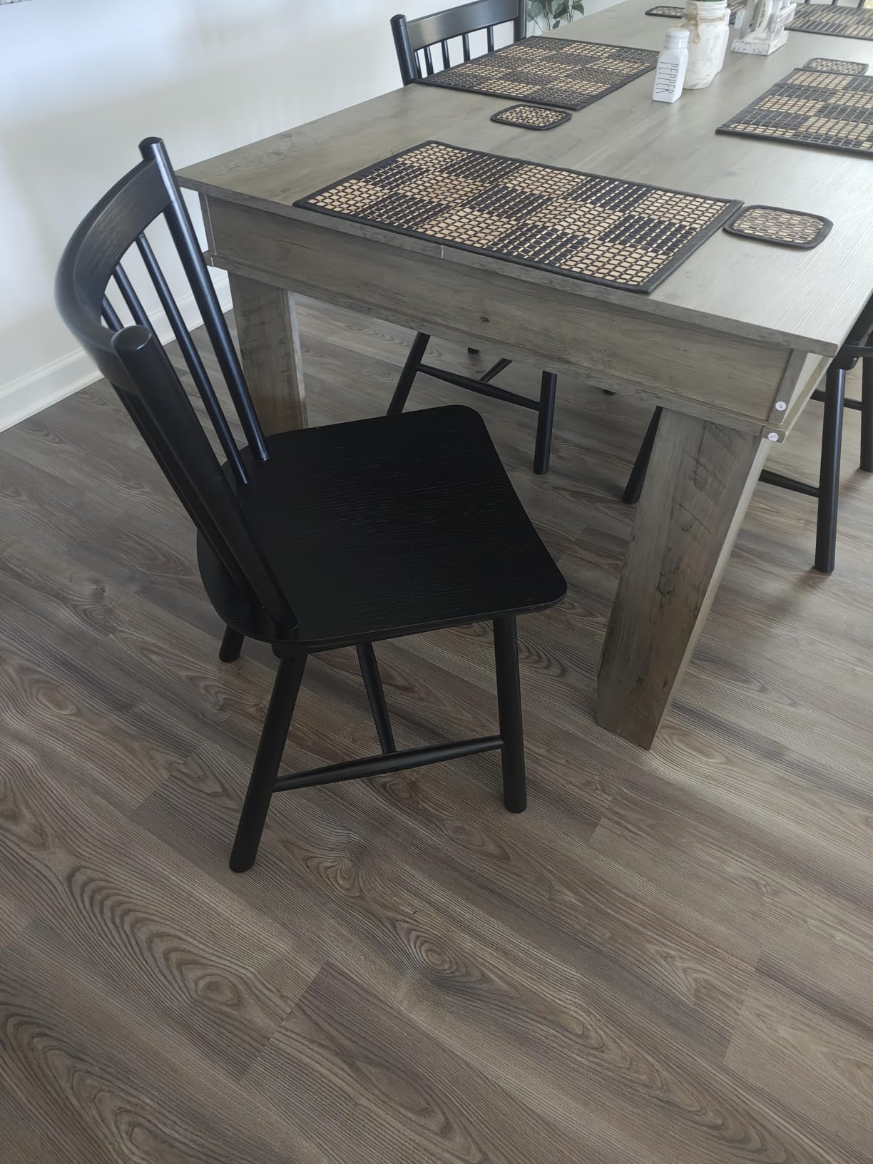 LUE BONA Upgraded Dining Chairs Set of 4, Farmhouse Wooden Spindle Back Kitchen Chairs, Windsor Dining Chairs for Kitchen and Dining Room, Black customer photo 1