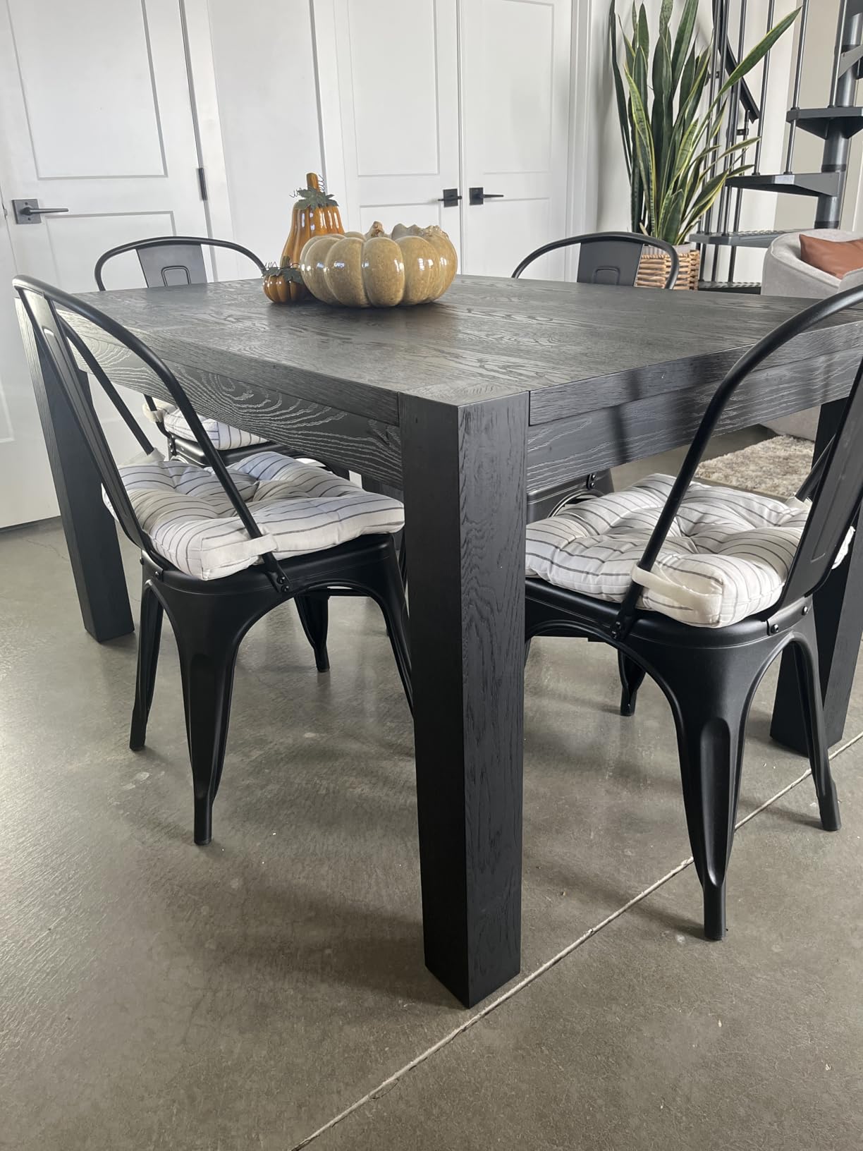 Block 55 Inch Farmhouse Rectangular Dining Table, Seats 4-6, Dark Walnut customer photo 2