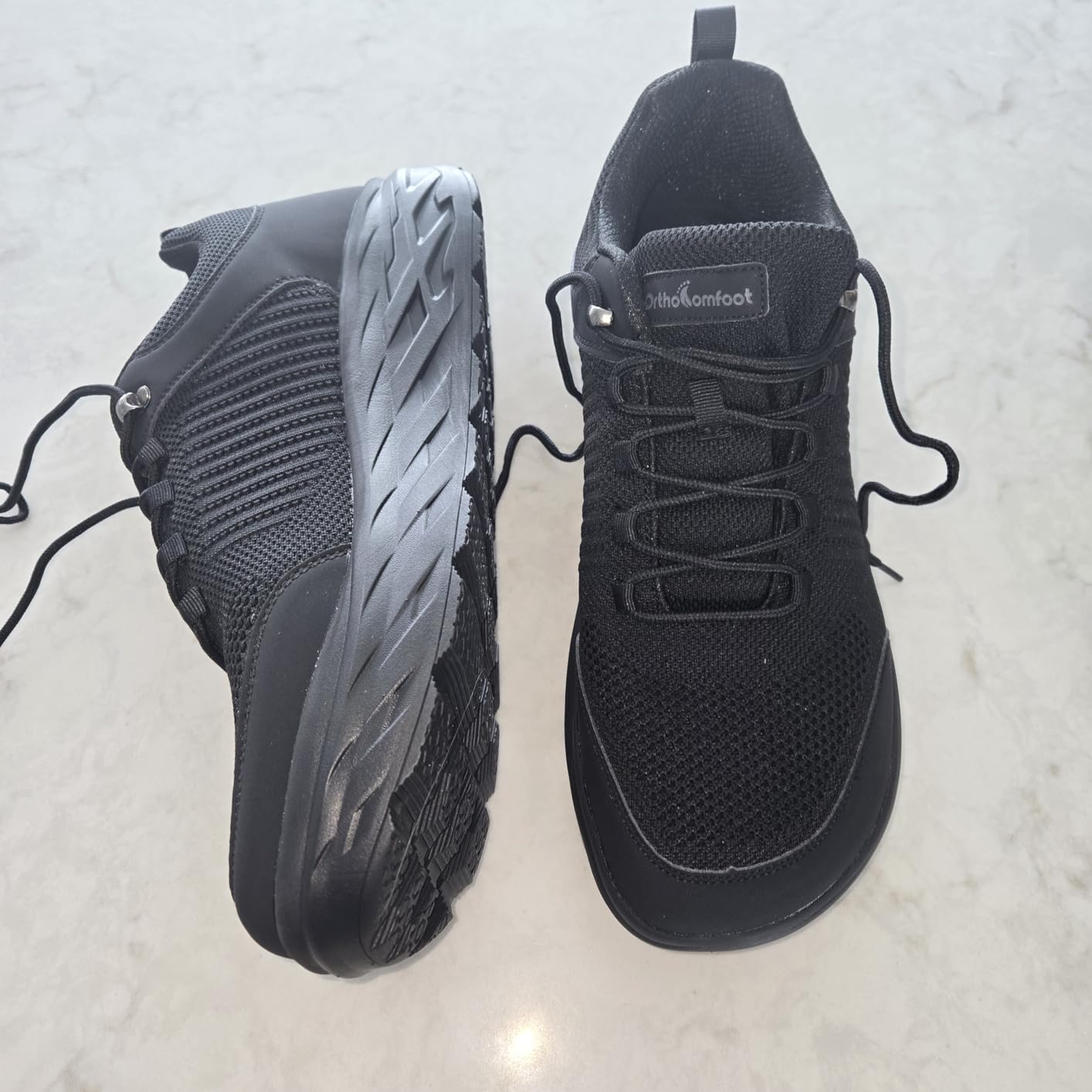 OrthoComfoot Men's Orthopedic Comfortable Diabetic Wide Shoes: Wide Toe Box Arch Support Plantar Fasciitis Sports Sneakers,Fashion Casual Hammer Toes Shoes for Foot and Heel Pain Relief customer photo 1