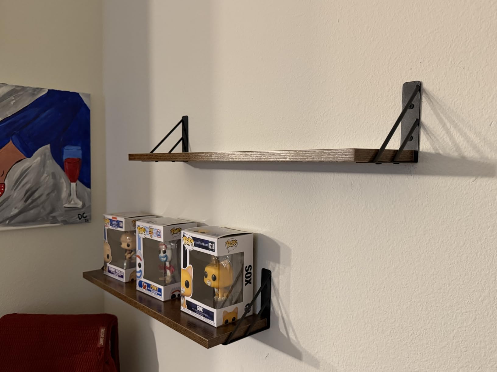 BAYKA Wall Mounted Black Floating Shelves for Wall (Set of 4, 16