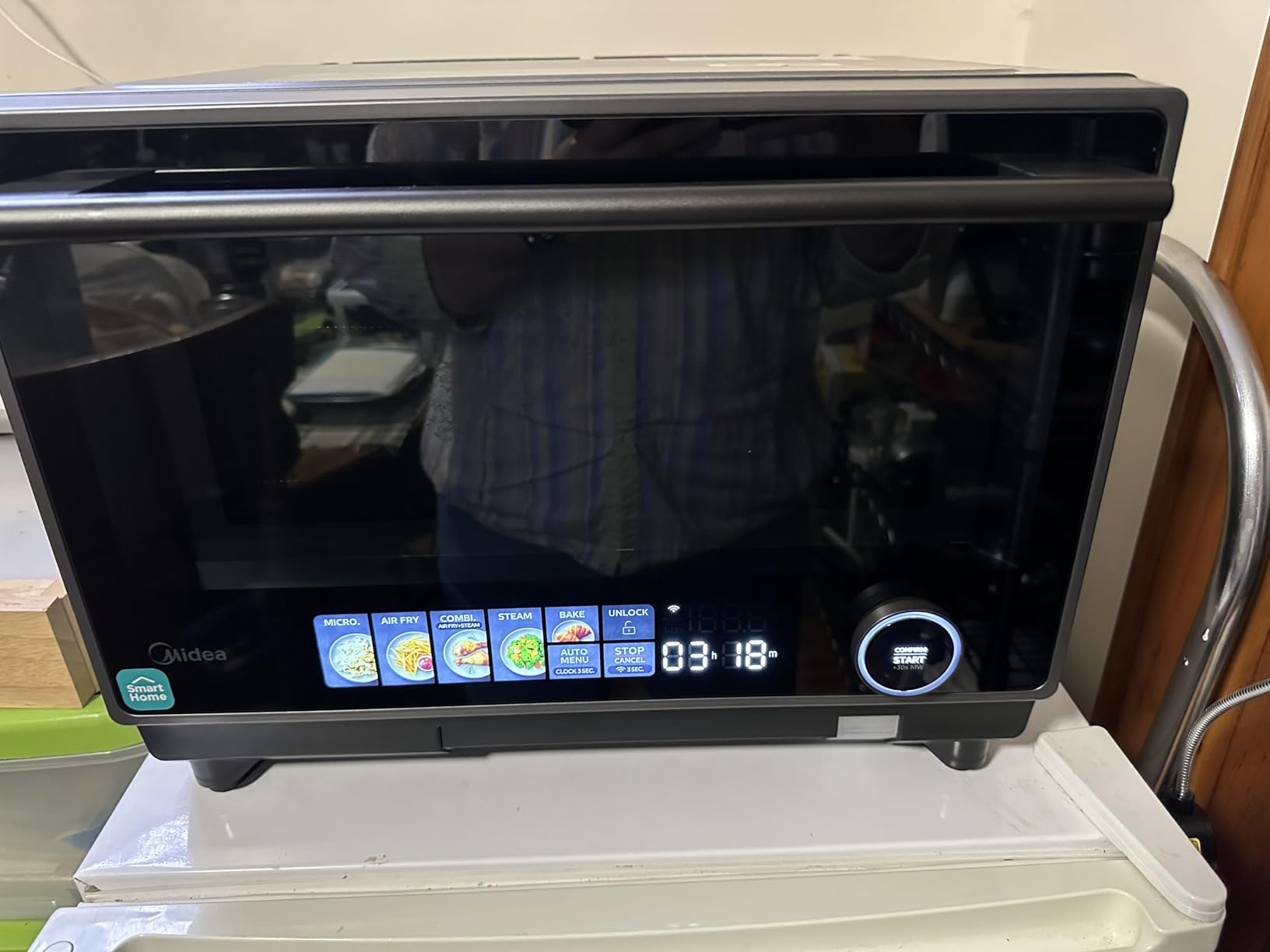 Midea 4-in-1 Multifunctional Microwave Steam Oven, Combo Air Fryer, Steamer & Microwave Oven, 32 Auto Functions, Adjustable Power and Temperature, Color Screen Touch Control, 0.9CU.FT./23L customer photo 1