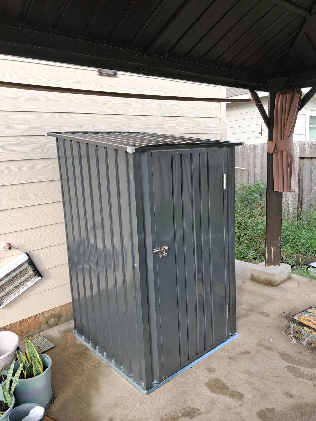 Patiowell 8x10 FT Outdoor Storage Shed, Metal Sheds, Gray customer photo 2