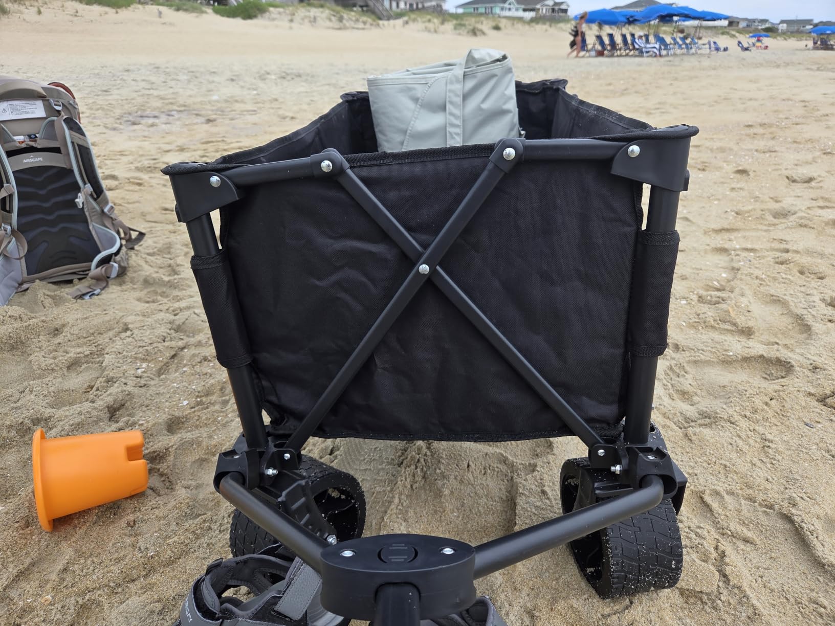 Beach Wagon 420LBS – Heavy Duty Wagons Carts Foldable, Collapsible Wagon with Big Wheels for Sand & Cup Holders for Camping Garden Sports Grocery customer photo 2