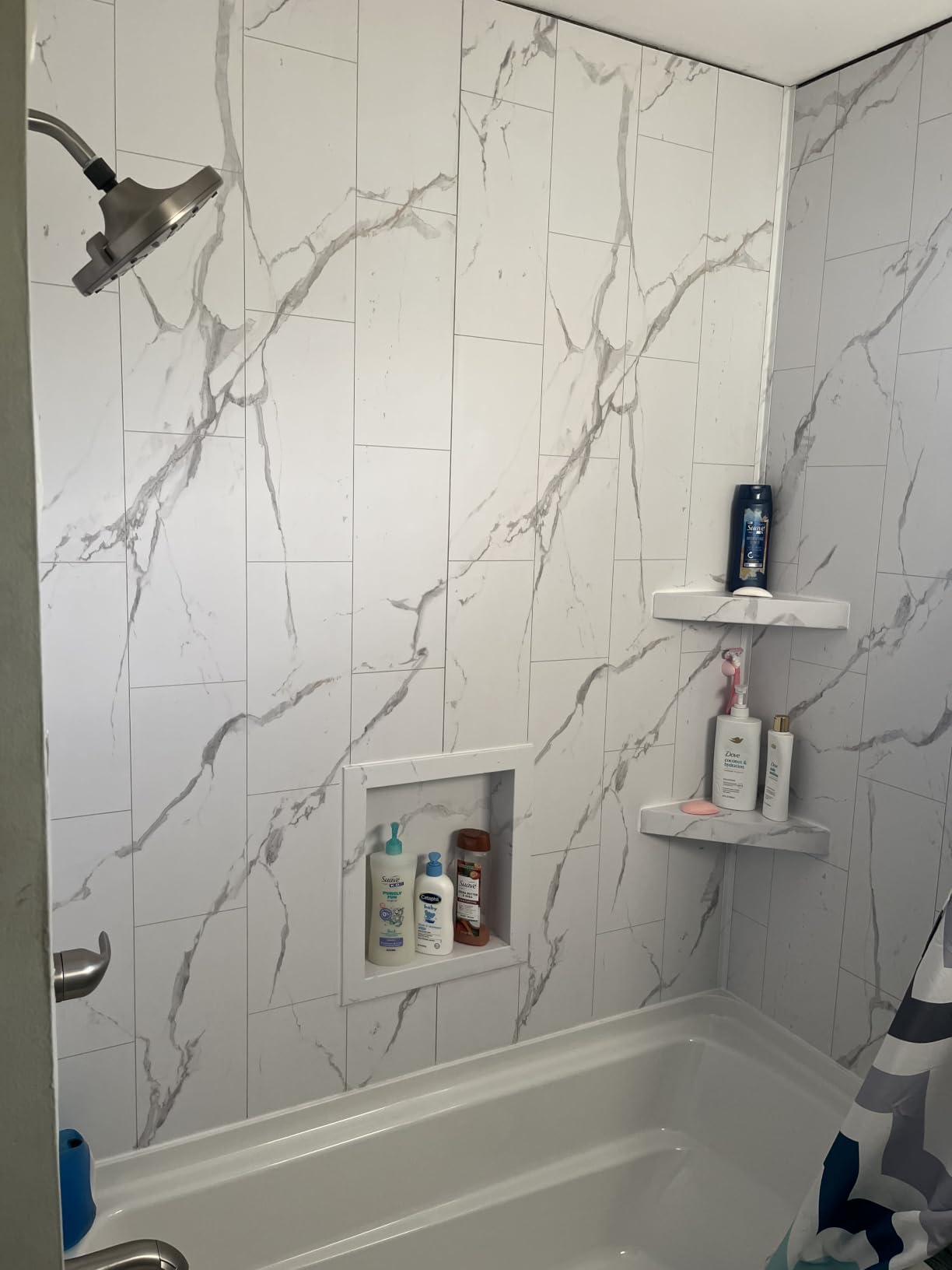 Palisade Vinyl Corner Shower Surround Kit 78in x 36in x 36in, Urban Glacier customer photo 2