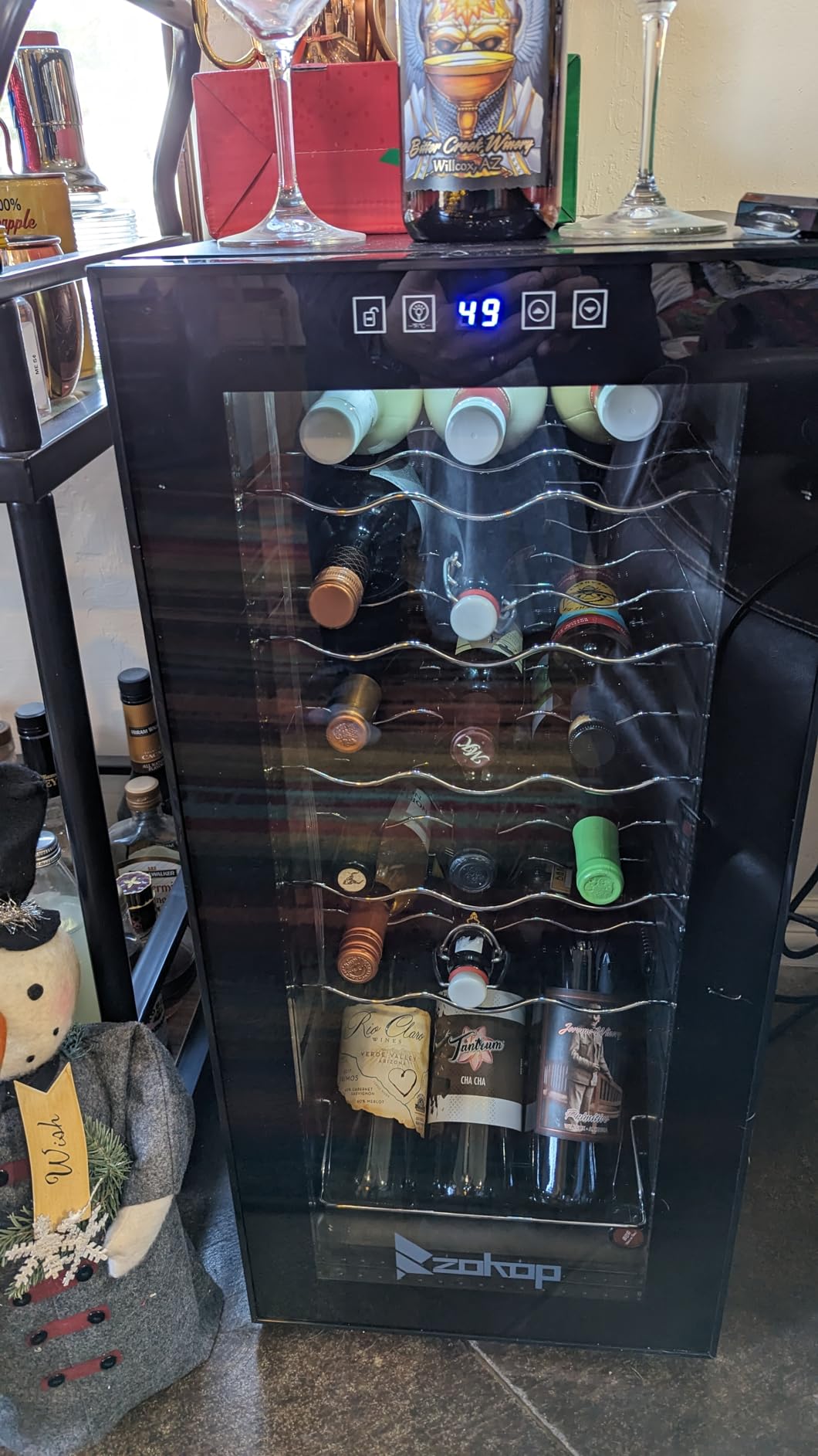 ROVSUN 33 Bottle Wine Fridge, Dual Zone Wine and Beverage Refrigerator with Independent Temp Control & LED Control Panel, Freestanding Wine Cooler Chiller for Red White Wine, Champagne, Beer customer photo 2