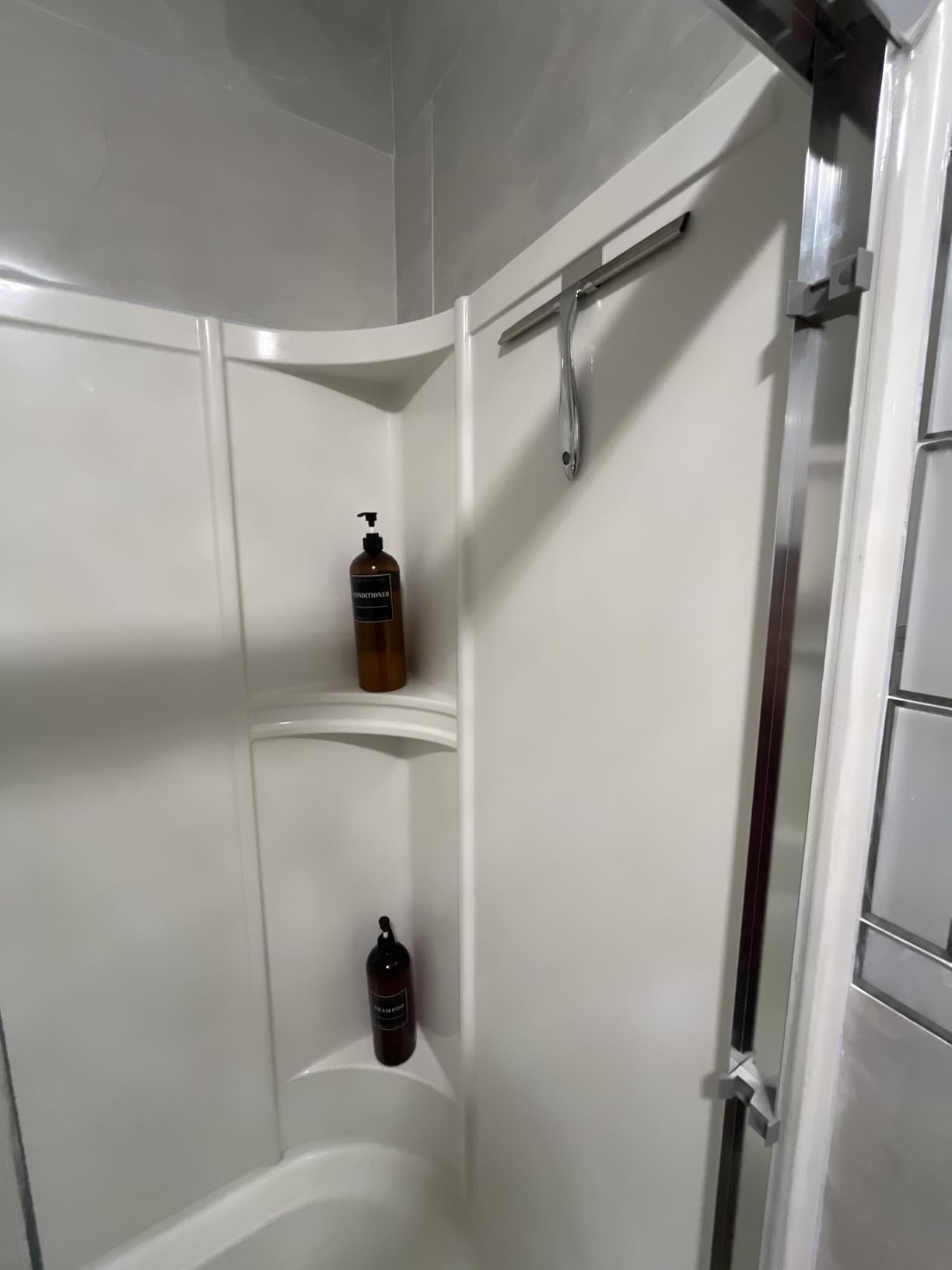 ALFLOD 2pcs Shower Squeegee for Glass Doors with Adhesive Hanging Hook Set customer photo 2