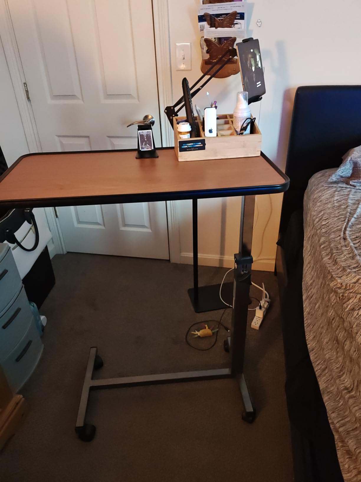 Medical king Adjustable Overbed Bedside Table Hospital Table customer photo 1