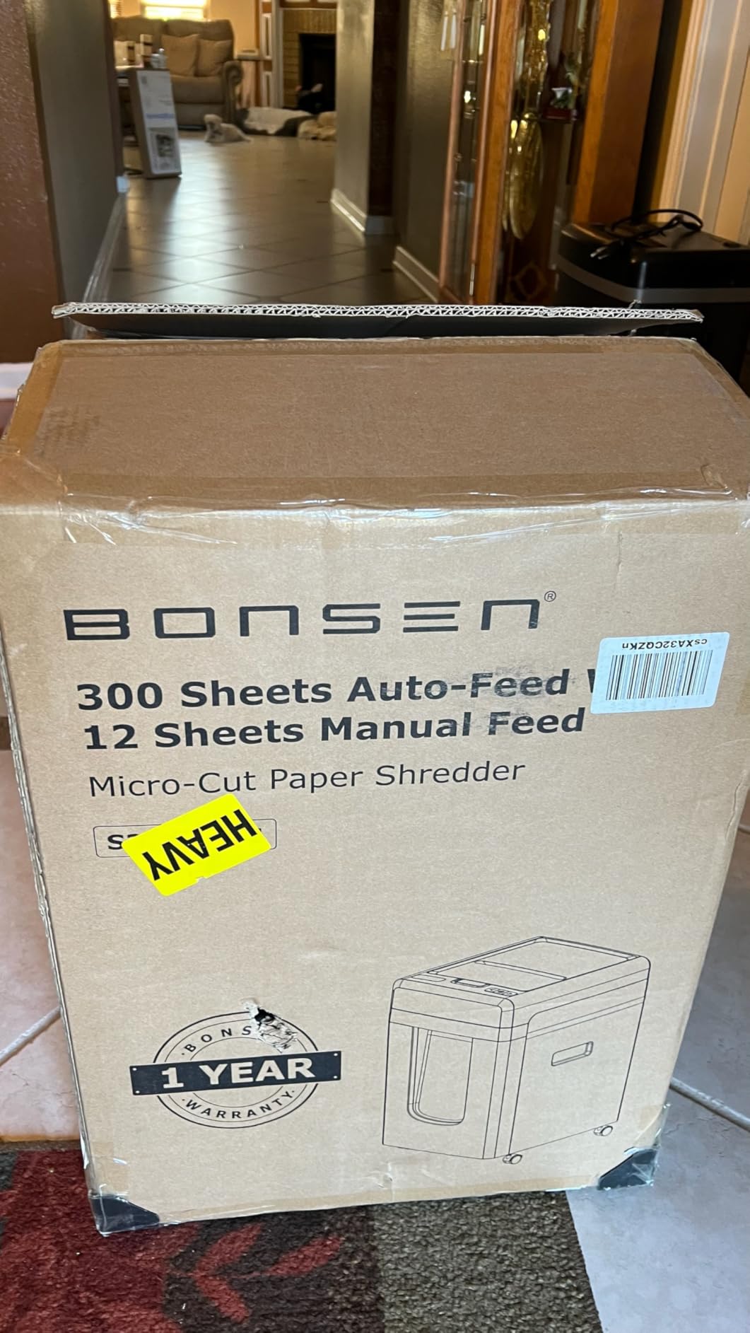 BONSEN 300-Sheet Auto Feed Micro Cut Heavy Duty Paper Shredder for Office customer photo 2