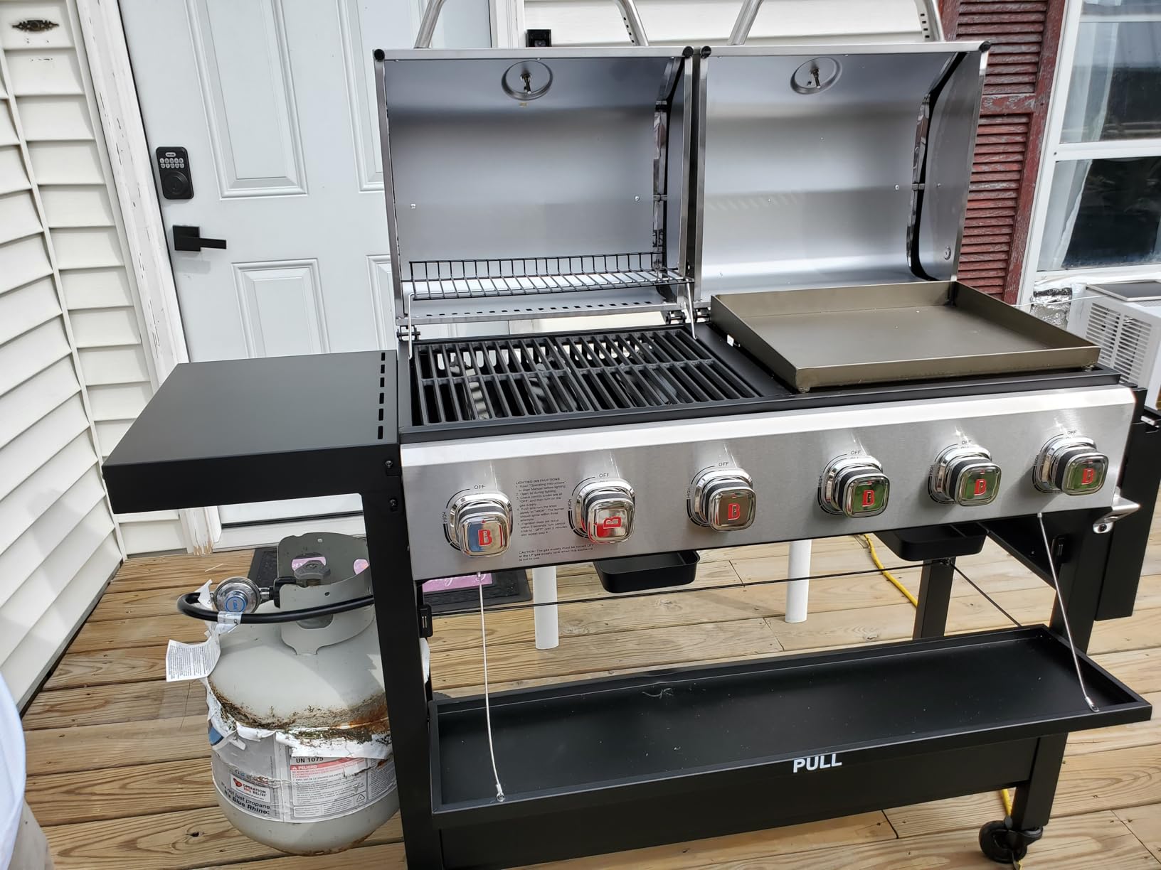 Brand-Man 6-Burner Propane Gas Grill Griddle Combo 2-in-1 Outdoor BBQ Grill customer photo 1