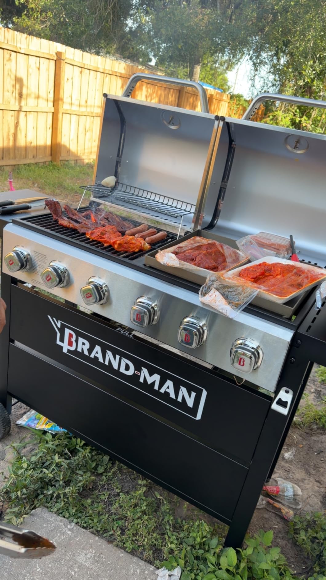 Brand-Man 6-Burner Propane Gas Grill Griddle Combo 2-in-1 Outdoor BBQ Grill customer photo 2