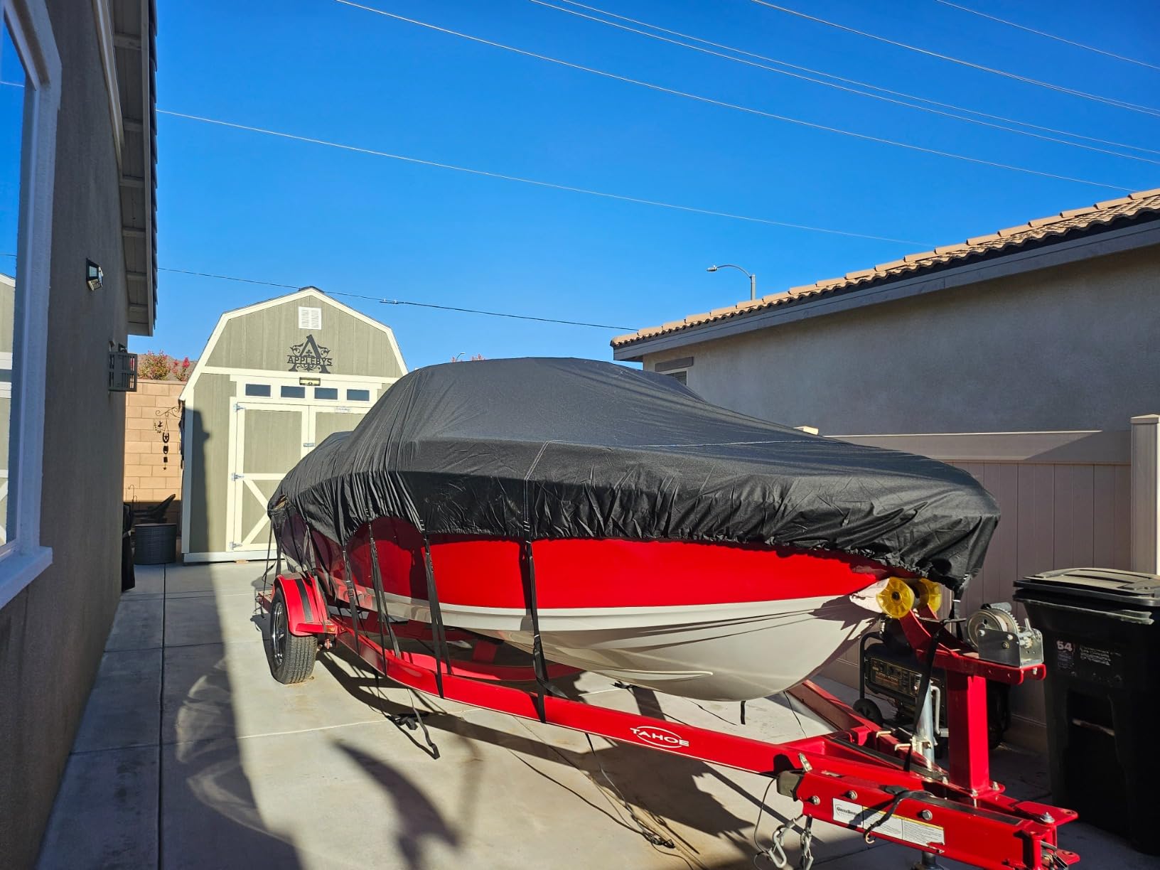 5-Ply 1600D+1200D Pontoon Boat Cover, 17'-20' | Waterproof&Durable Tear-Resistant Cover for Trailerable&Mooring,Large Storage Bag & Reinforced Windproof Straps customer photo 1