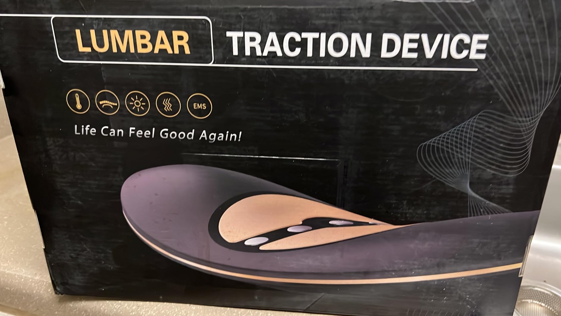 Electric Lumbar Traction Device, Multifunctional Back Traction Device with Dynamic Airbag Traction, 20-Level Electrotherapy, 3-Level Vibration Massage and Thermal Therapy from 113 to 131℉ customer photo 1