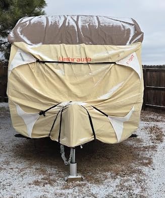Umbrauto Class A RV Cover 34' ~ 37' – Upgraded Heavy-Duty 9-Layers Top Class A Motorhome Cover, Windproof & Breathable Toy Hauler Travel Trailer Covers Includes 3 Extra Straps & Gutter Covers customer photo 2