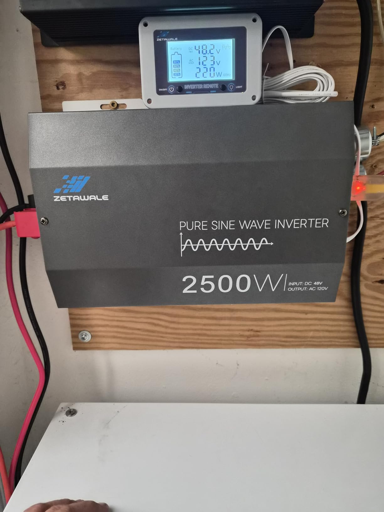 2500W Pure Sine Wave Inverter 12V DC to 120V AC with Built-in ATS for RVs | 5000W Peak, Auto Transfer Switch, LCD Remote, 2AC Outlets, USB & Type-C, Hardwire Ready for RV Electrical Systems, Off Grid Use customer photo 2