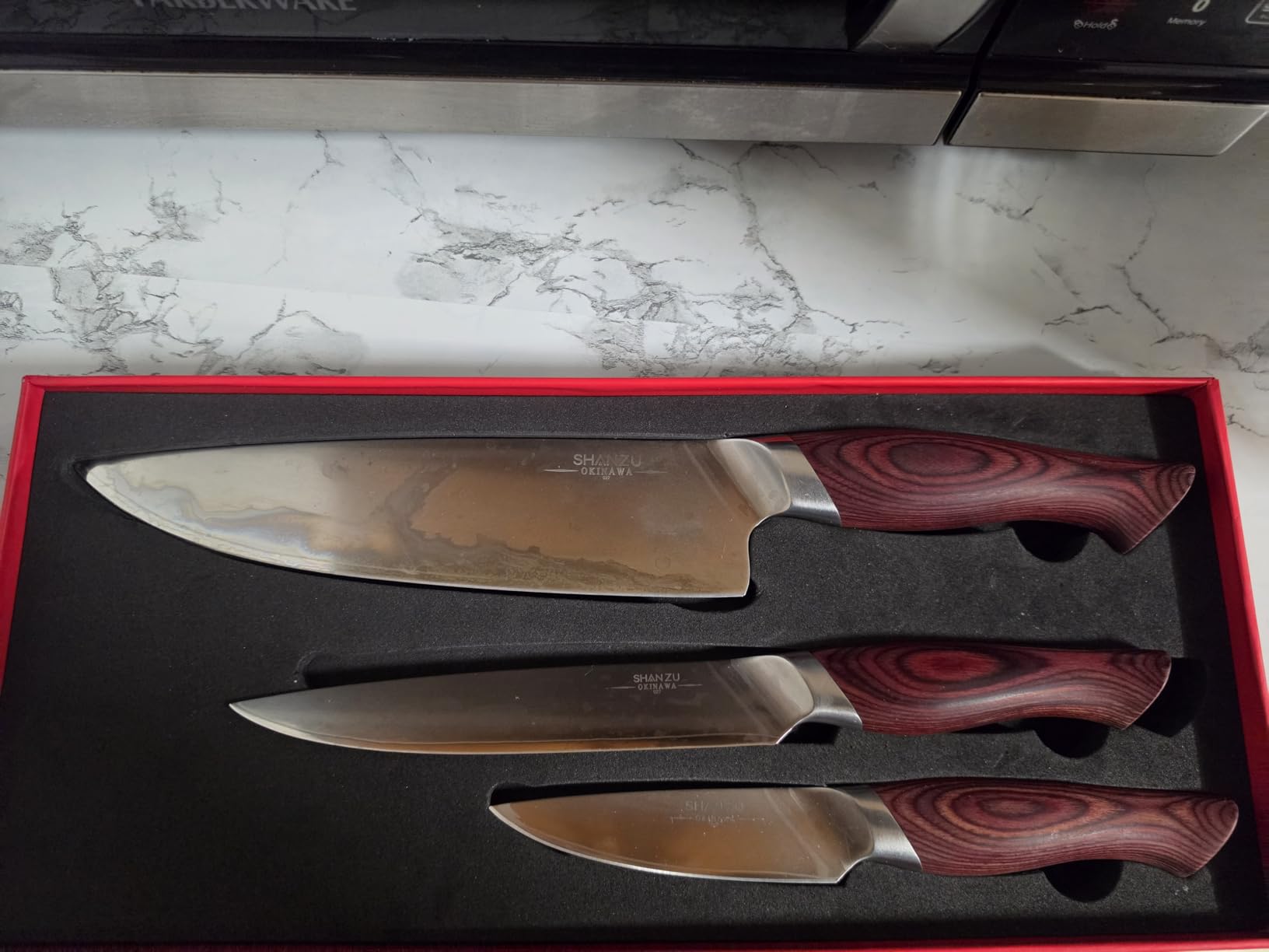 SHAN ZU Japanese Knife Set 3 PCs, 10Cr15Mov High Carbon Stainless Steel customer photo 1