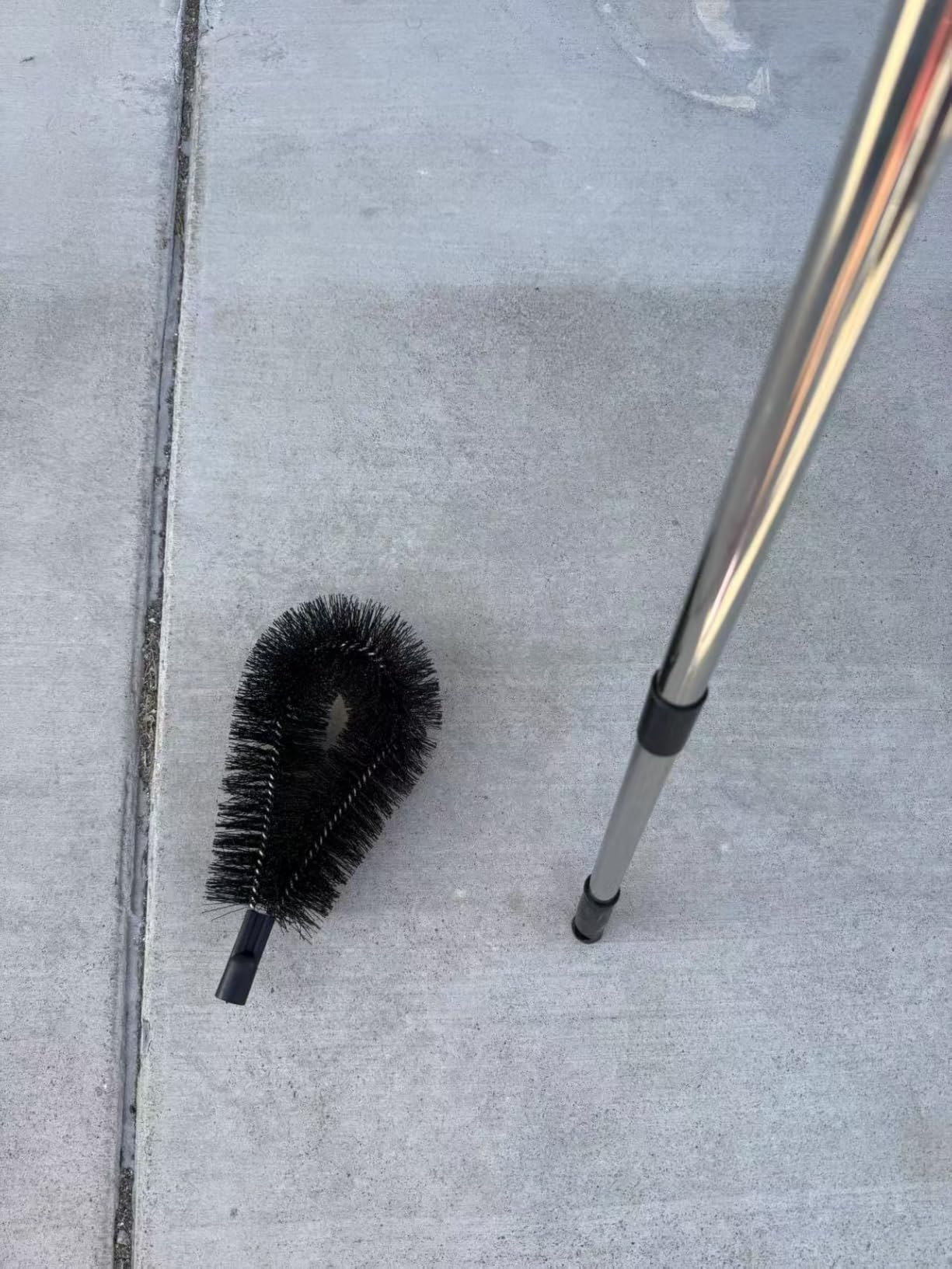 Gutter Cleaning Tools from The Ground, RV Rain Gutter Cleaning Brush with Pole, No Ladder Needed for Removing Leaves Debris from Roof Gutters, Leaf CleaningTool, Long-Reach Gutter Cleaner Tool, Black customer photo 2