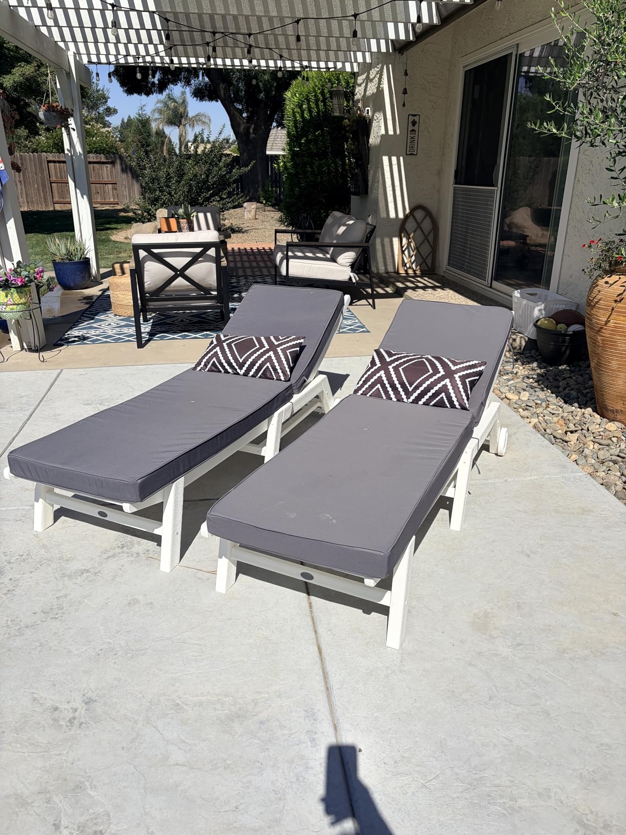 Summsun Chaise Lounge Cushions Outdoor Set of 2, 72 x 21 x 3 Inch, Teal customer photo 1
