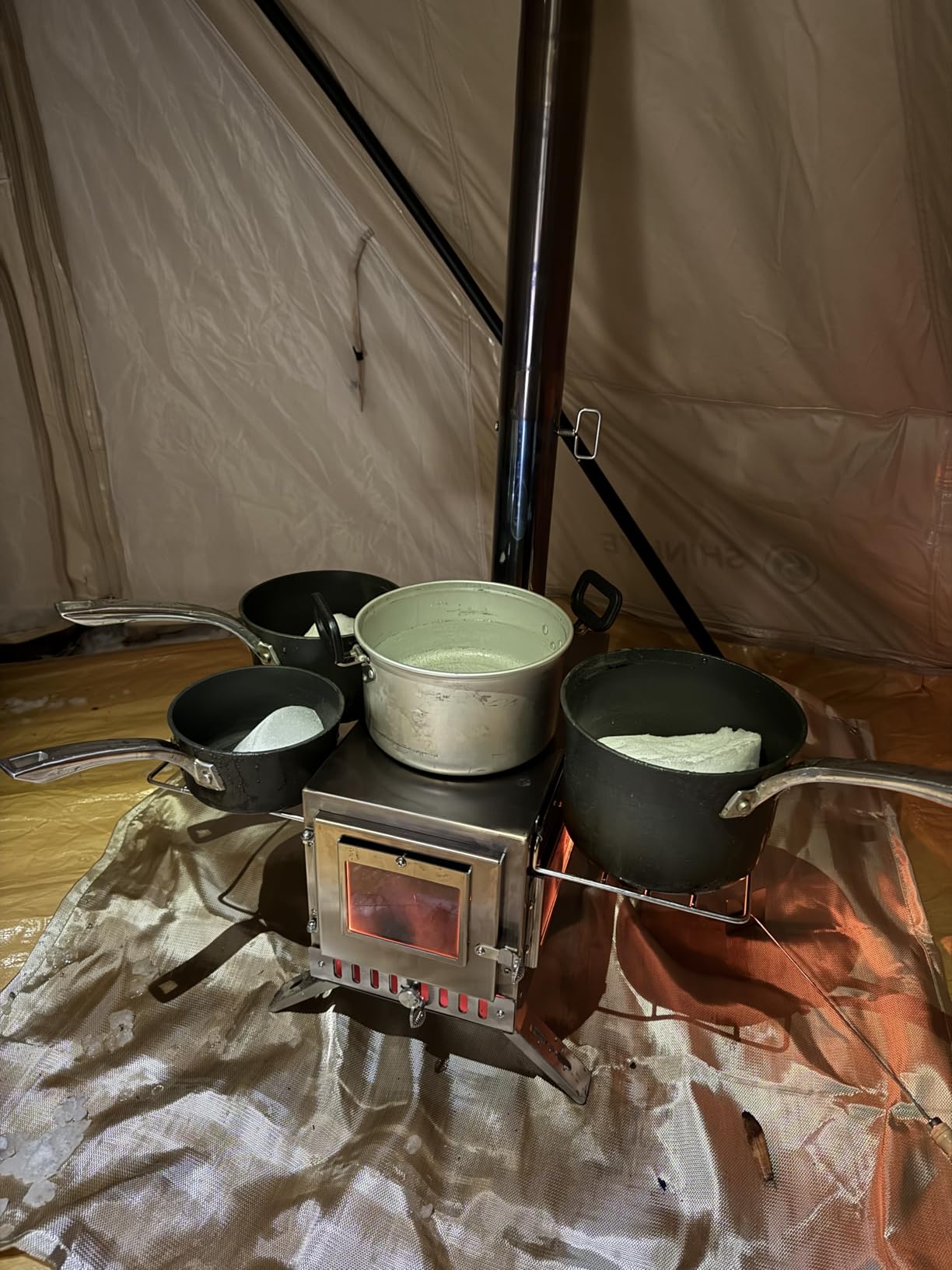 unho Stainless Hot Tent Stove Crack-Resistant Ceramic Glass Outdoor camping customer photo 2