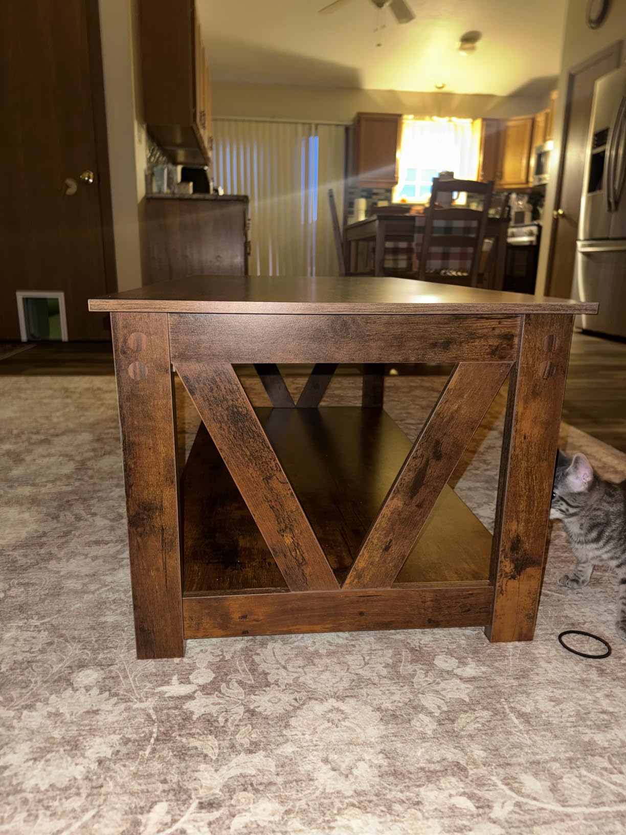 WLIVE Coffee Table, Farmhouse Coffee Table with Open Storage, 31.5