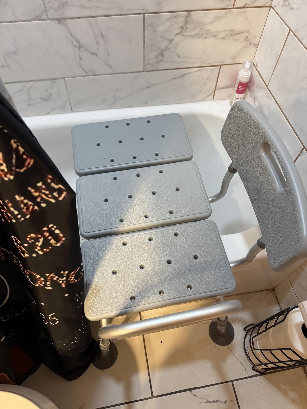 HOMLAND Tub Transfer Bench with Backrest for Bathtub, Height Adjustable customer photo 1
