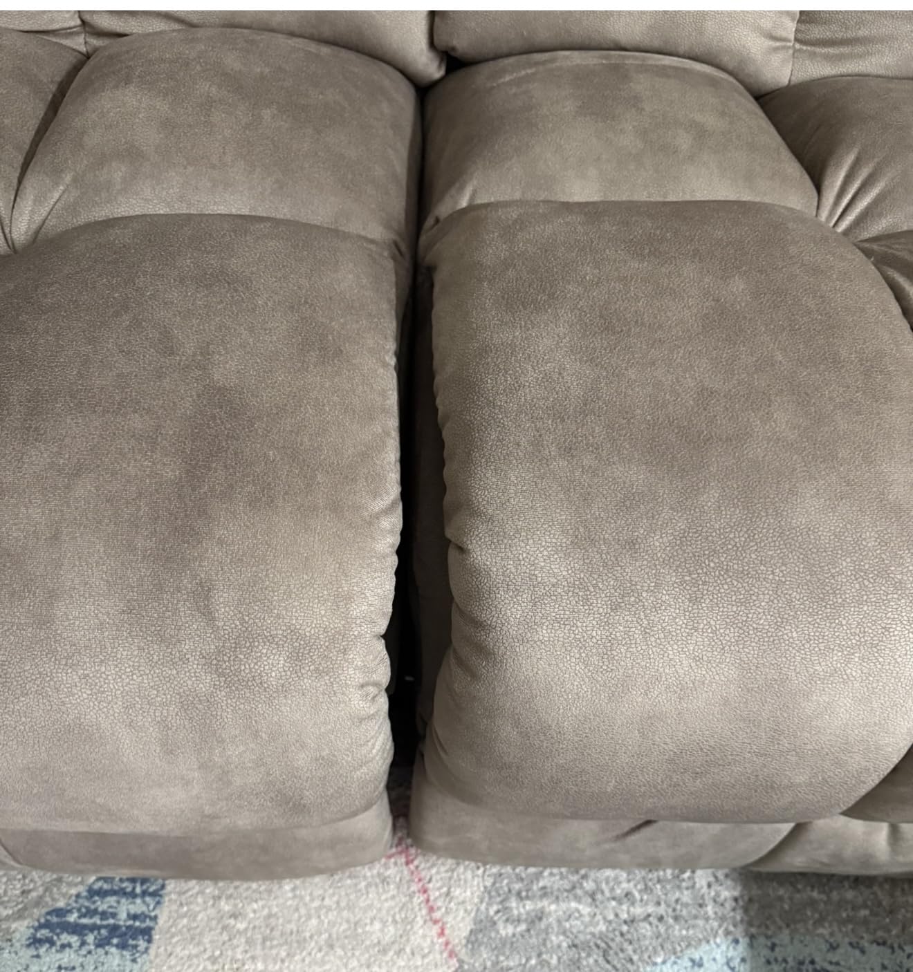 EBELLO Manual Reclining Sectional Sofa Set for Living Room, Soft Fabric Recliner Corner Sectional Couch with Center Console, Cup Holder and Storage, Brown customer photo 2