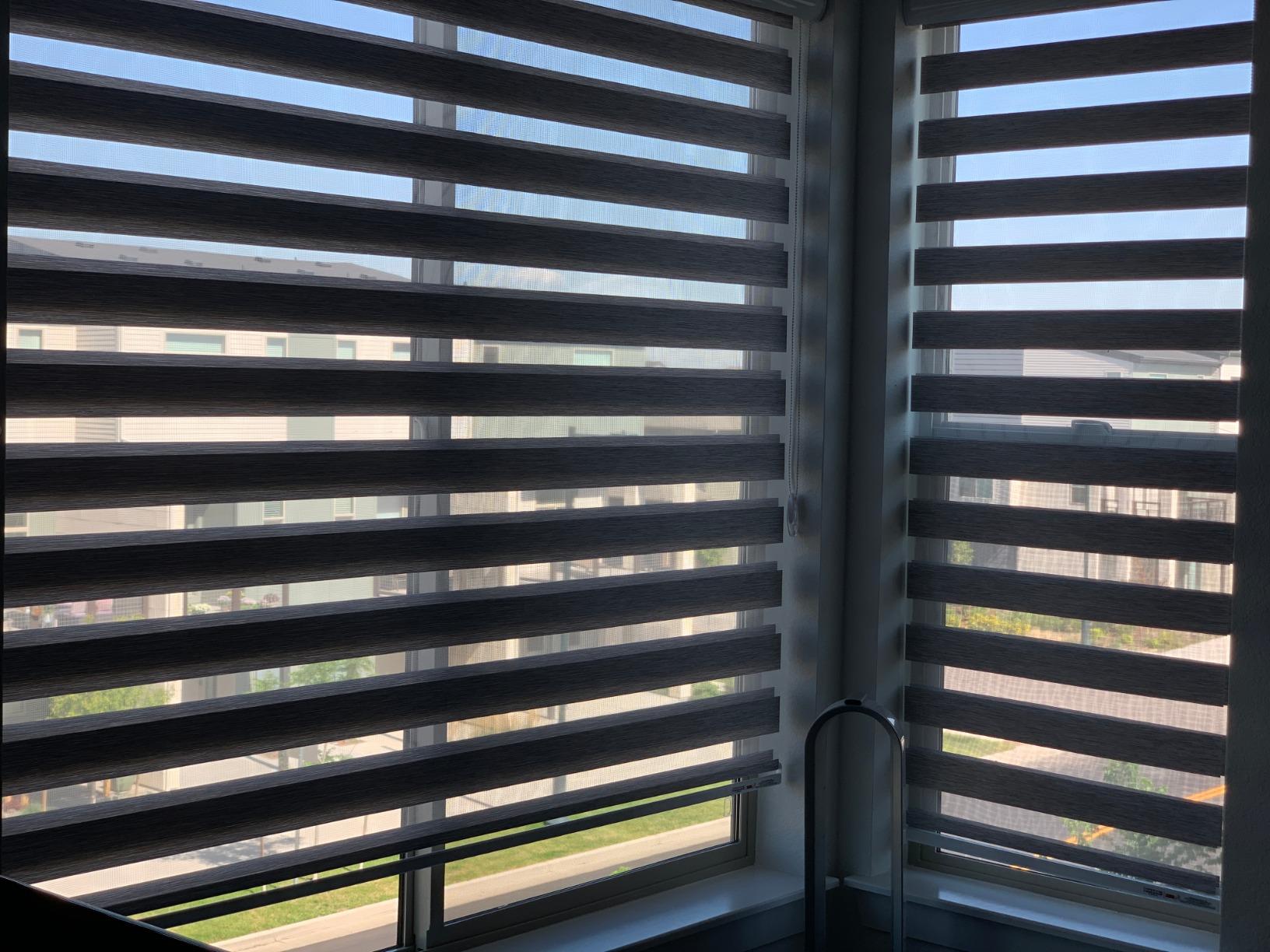 ShadesU Cordless Zebra Blinds Roller Shades, White, 26.5