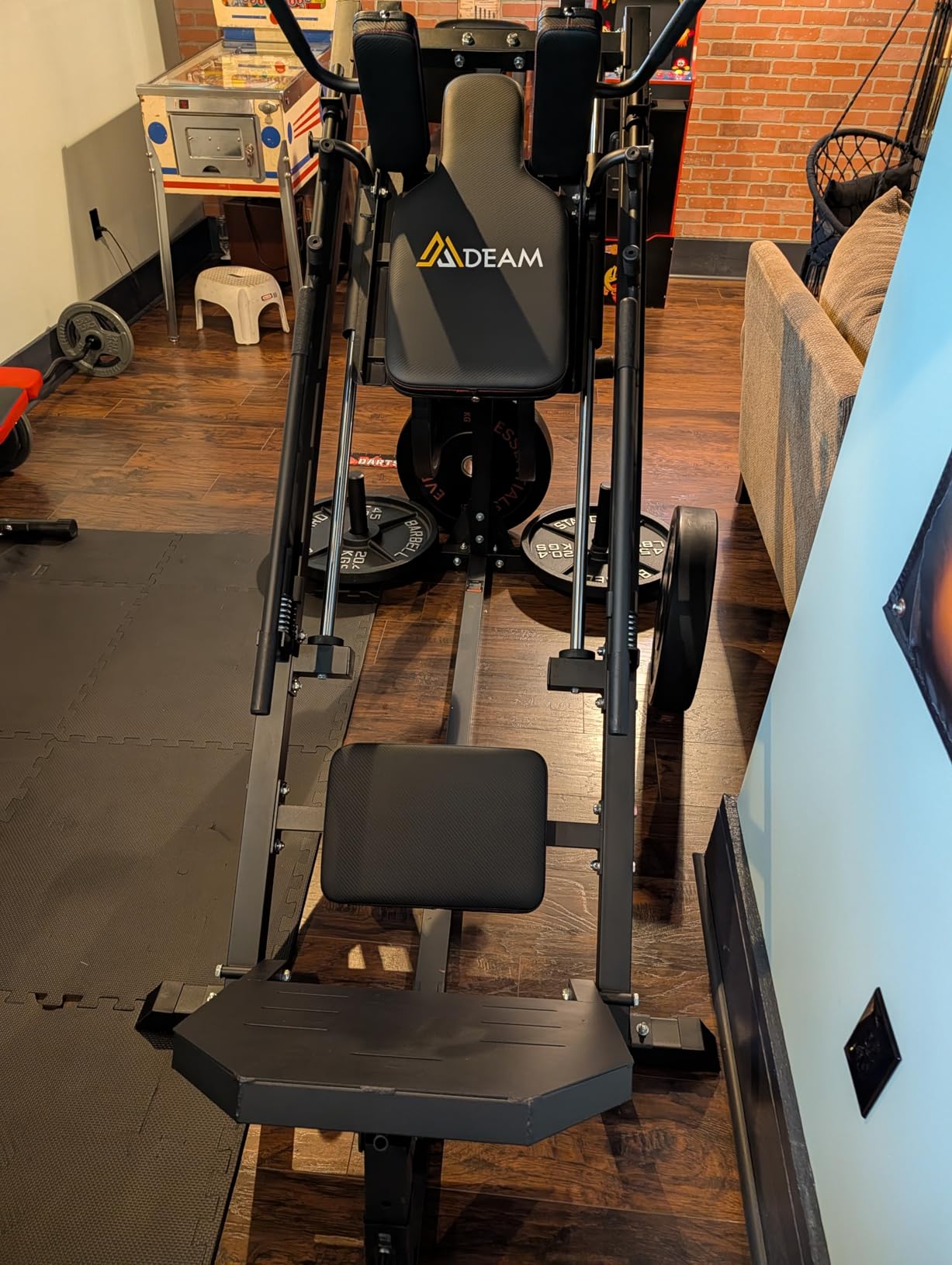 Mdeam Leg Press Hack Squat Machine,Leg Press Machine with Linear Bearing customer photo 2
