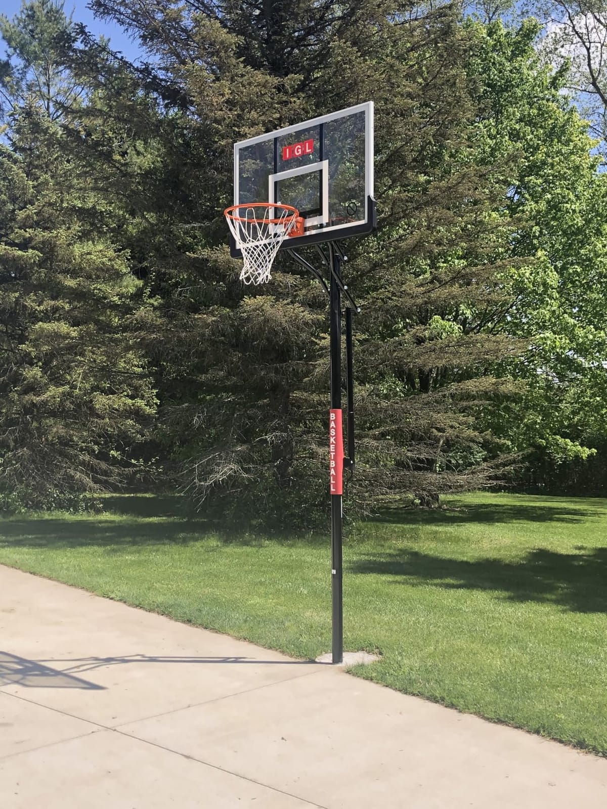 IGL In ground Basketball Hoops Outdoor, 10ft Height Adjustable Basketball Goal In ground with Shatterproof Backboard and Pro-Style Rim customer photo 1