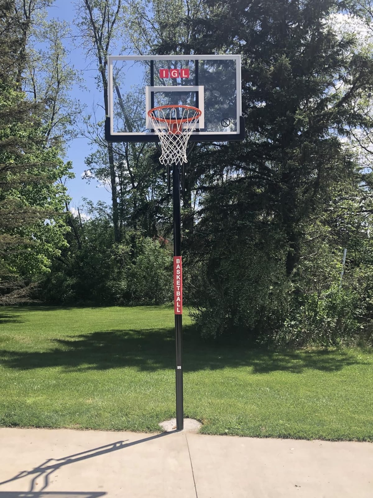 IGL In ground Basketball Hoops Outdoor, 10ft Height Adjustable Basketball Goal In ground with Shatterproof Backboard and Pro-Style Rim customer photo 2