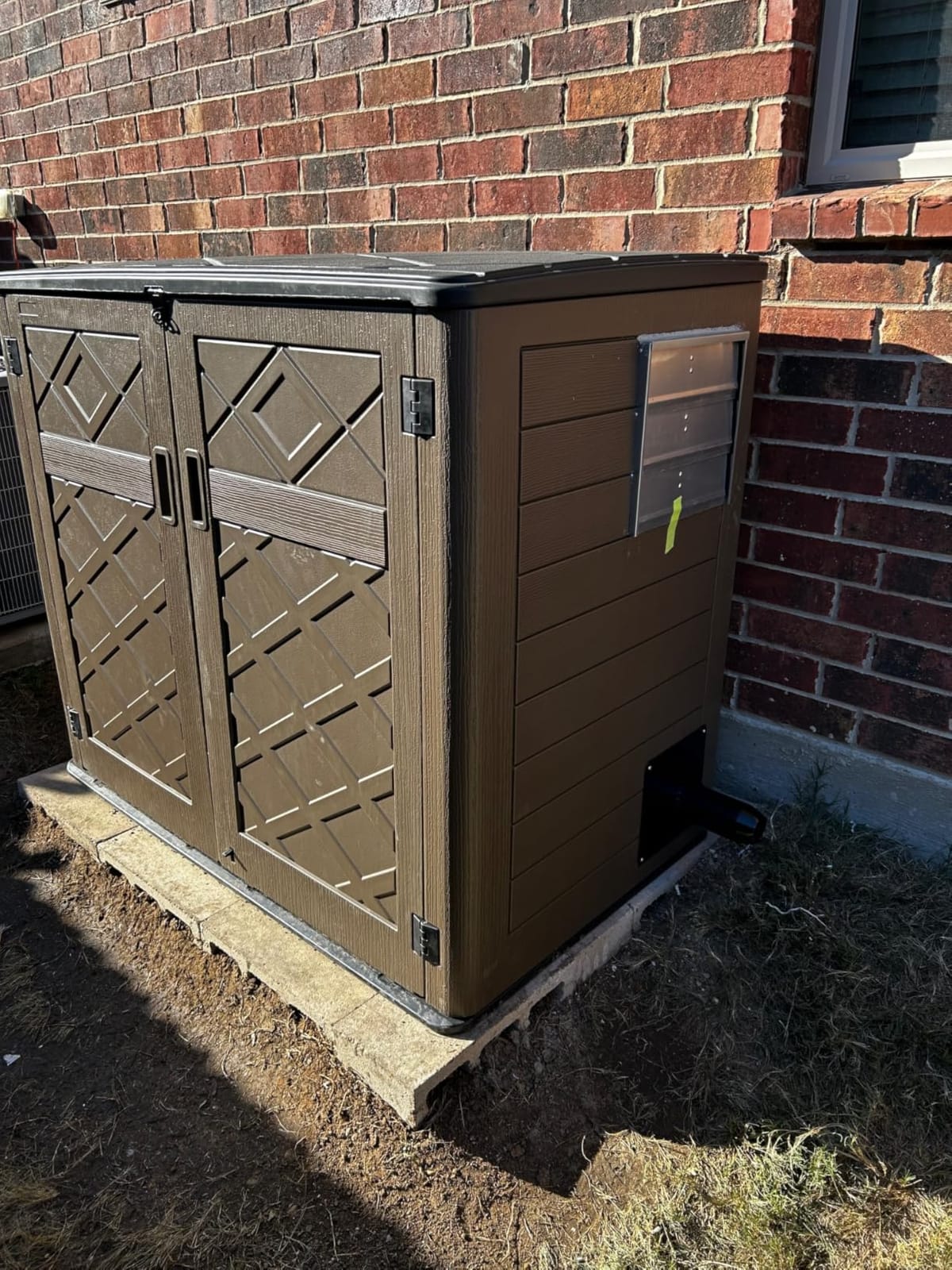 Mrosaa Outdoor Storage Shed Waterproof,Resin Storage Sheds Outdoor with Floor,Outdoor Storage Cabinet for Garage Storage, Pool Storage, Bike, Garden (57Cu.ft) customer photo 2
