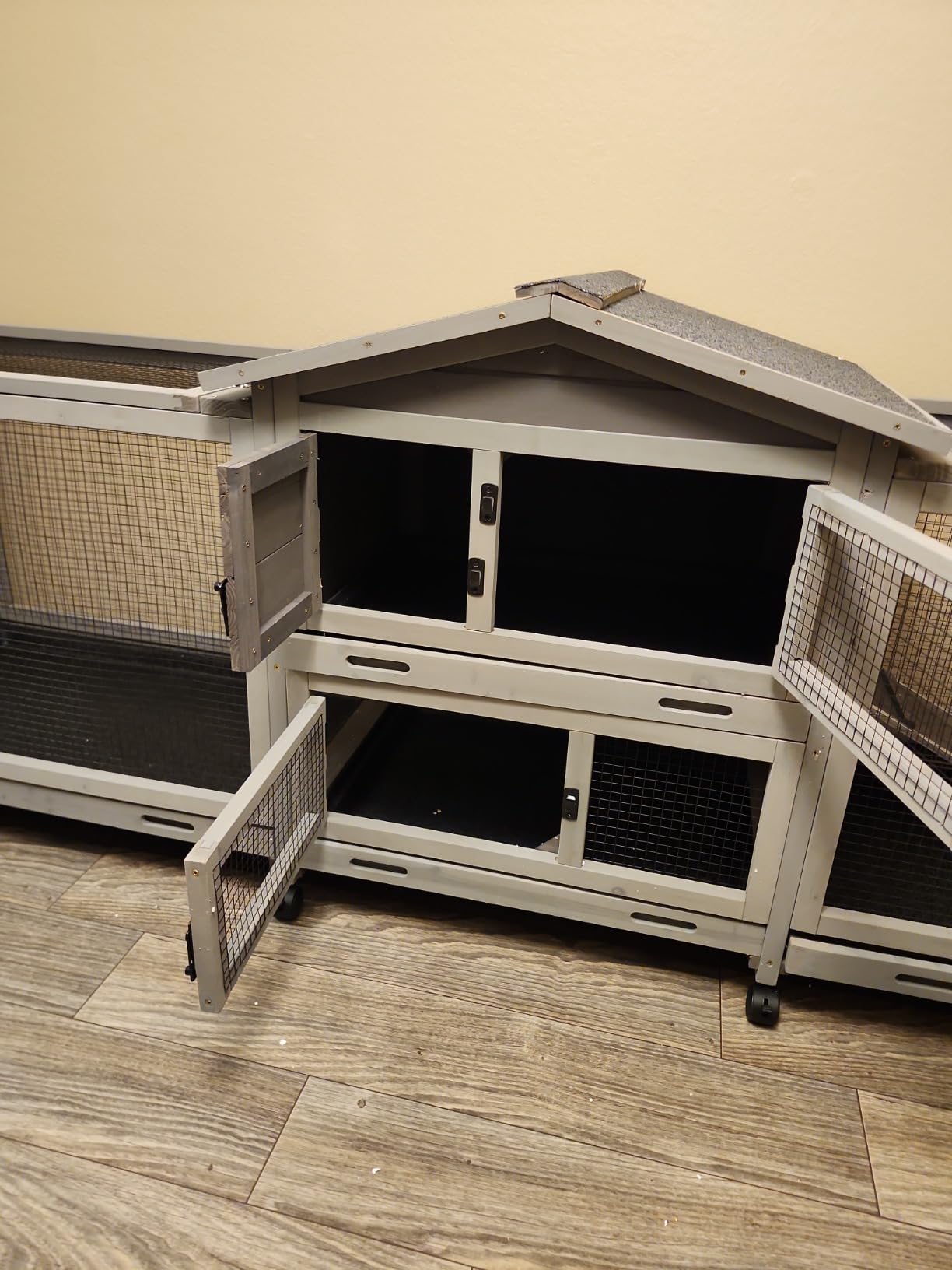 GUTINNEEN Chicken Coop Outdoor Rabbit Hutch with Run for Rabbits, Chickens, Ducks, and Guinea Pigs, 61.5