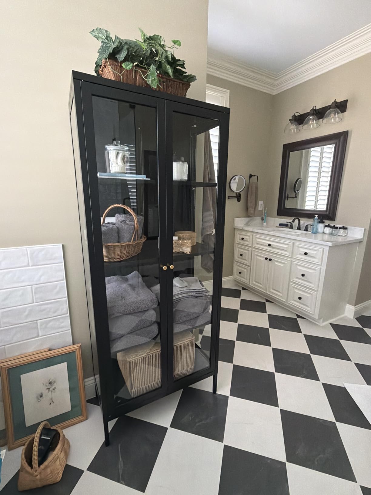 UNICOLY Glass Display Cabinet 4-Tier, Display Cabinet with Glass Doors customer photo 2