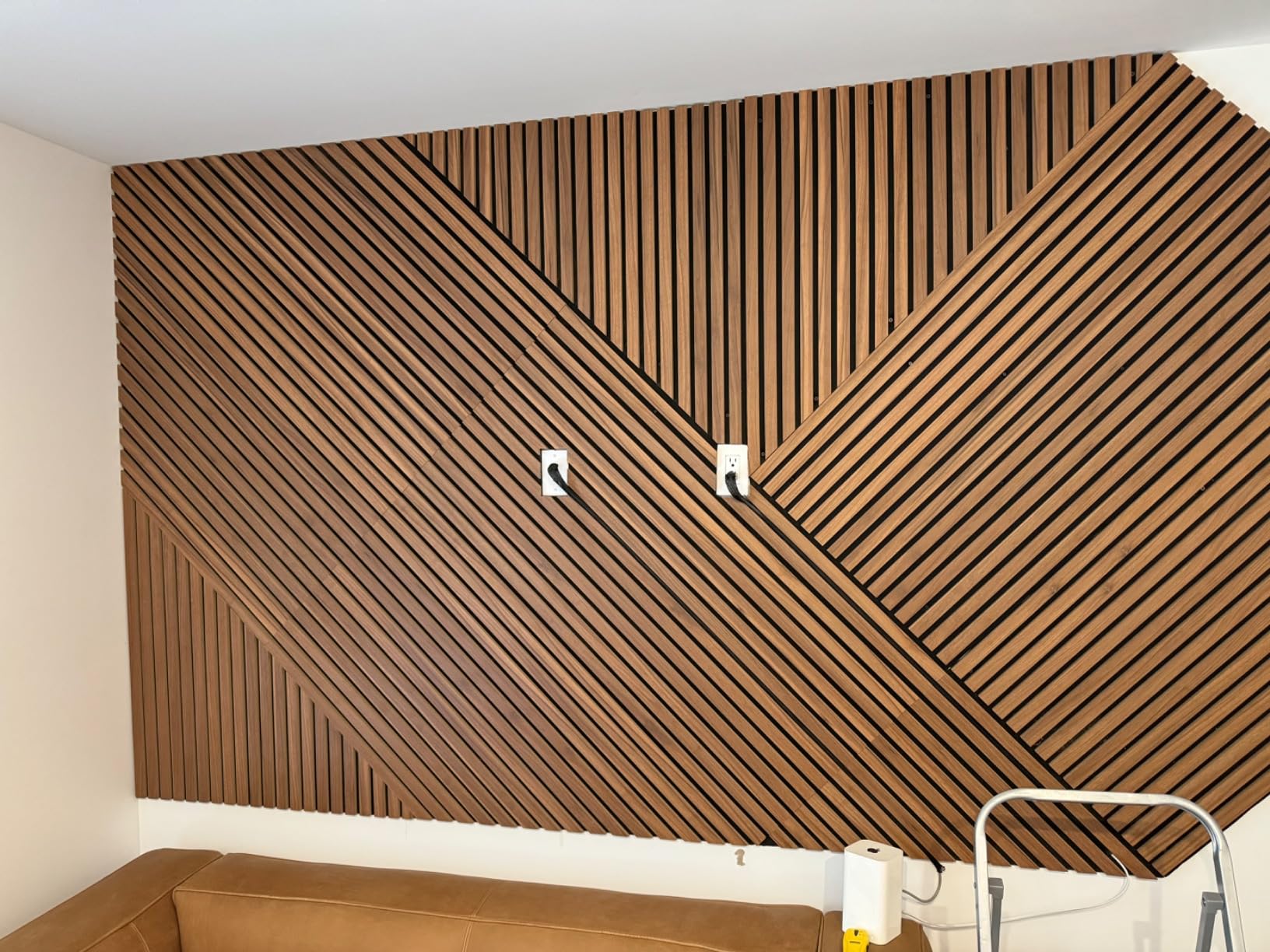Art3d 4-Pack Fluted Acoustic Wood Slat Wall Panel, 47.2 x 23.6 Inch, Walnut customer photo 2
