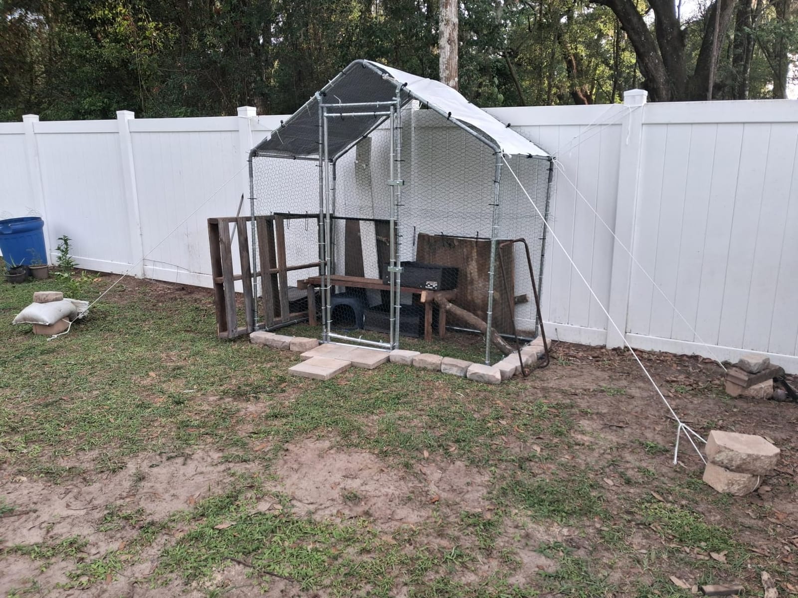 VEVOR Large Metal Chicken Coop with Run, Walk-in Chicken Coop for Yard with Waterproof Cover, 6.5 x 9.8 x 6.5 ft, Spire Roof Large Poultry Cage for Hen House, Duck Coop and Rabbit Run customer photo 1