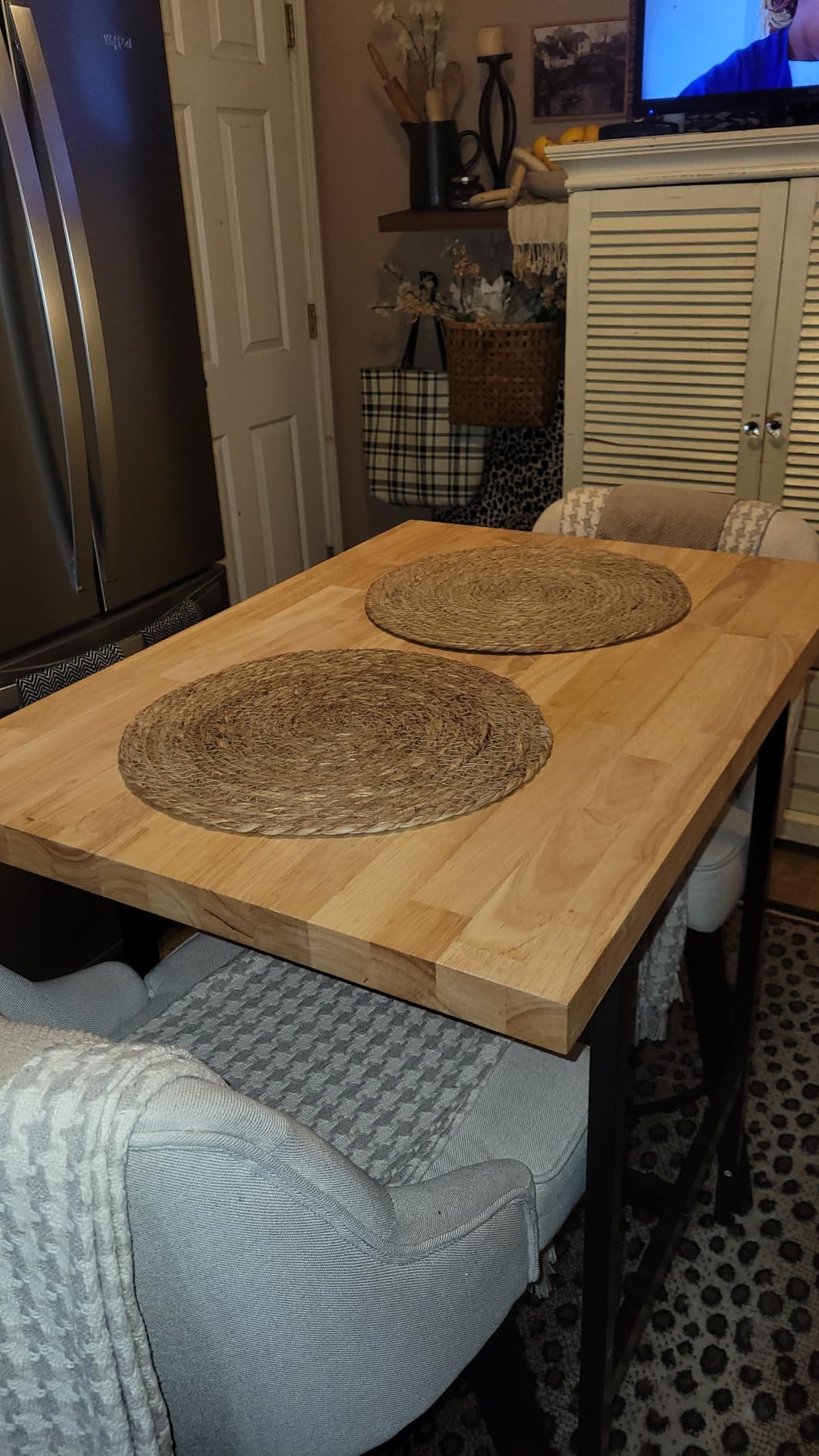 36''L x 25''W x 1.5''Th Hevea Solid Wood Butcher Block Countertop, Butcher Block Table Top for DIY Washer Dryer/Island/Kitchen Countertop (Unfinished) customer photo 2