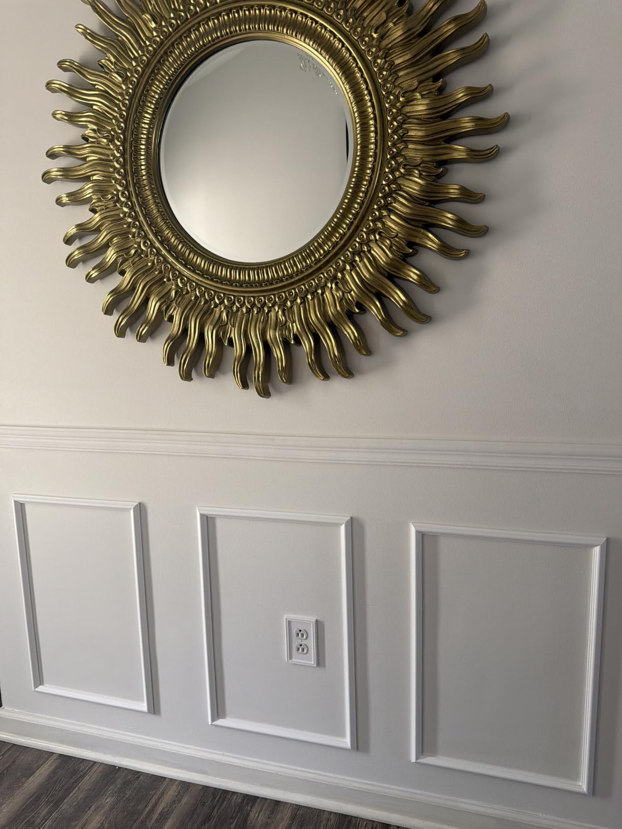 Colingmill Accent Wall Molding Kit Premade Panel,3set,31.4x31.4in | Wainscoting Panels, Peel and Stick, Wall Moulding, 3D, White, Pre Cut Picture Frame Trim, for Walls Home Decoration customer photo 1