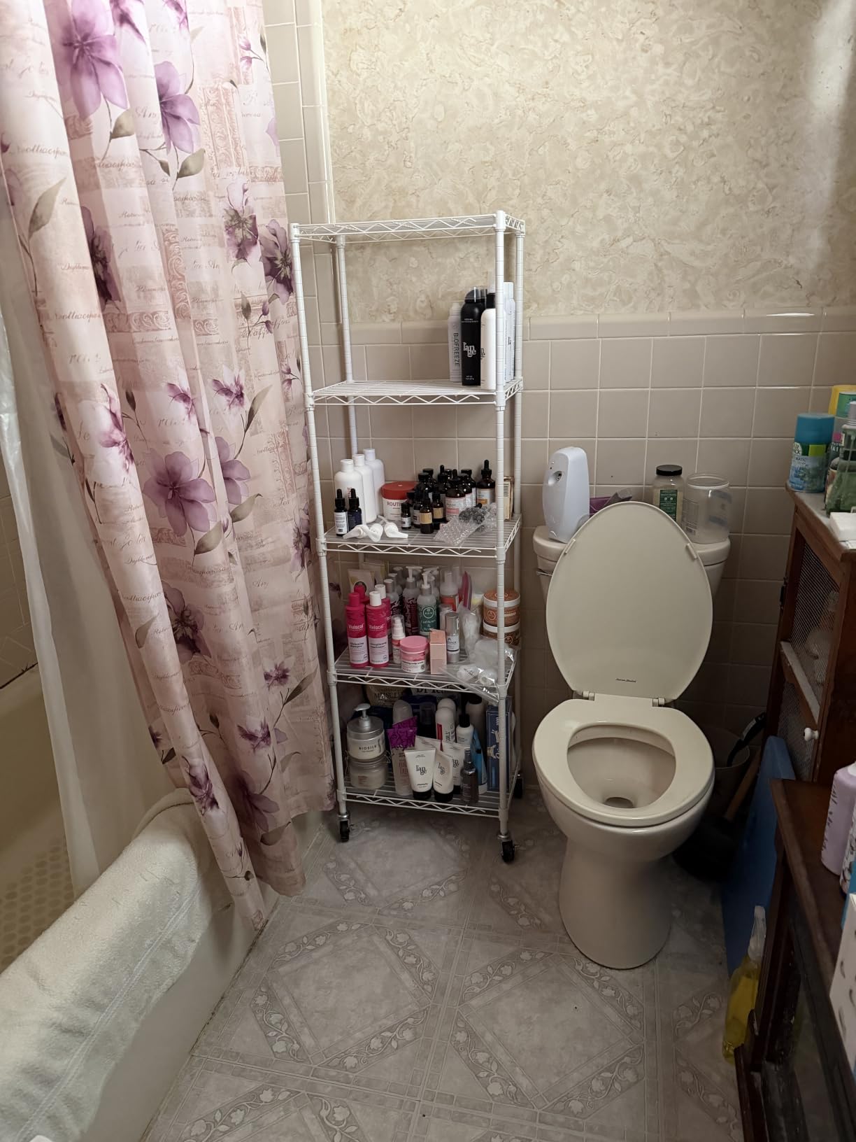 Golpart Small Shelves Storage Wire Metal Adjustable Shelf Unit with Wheels customer photo 1